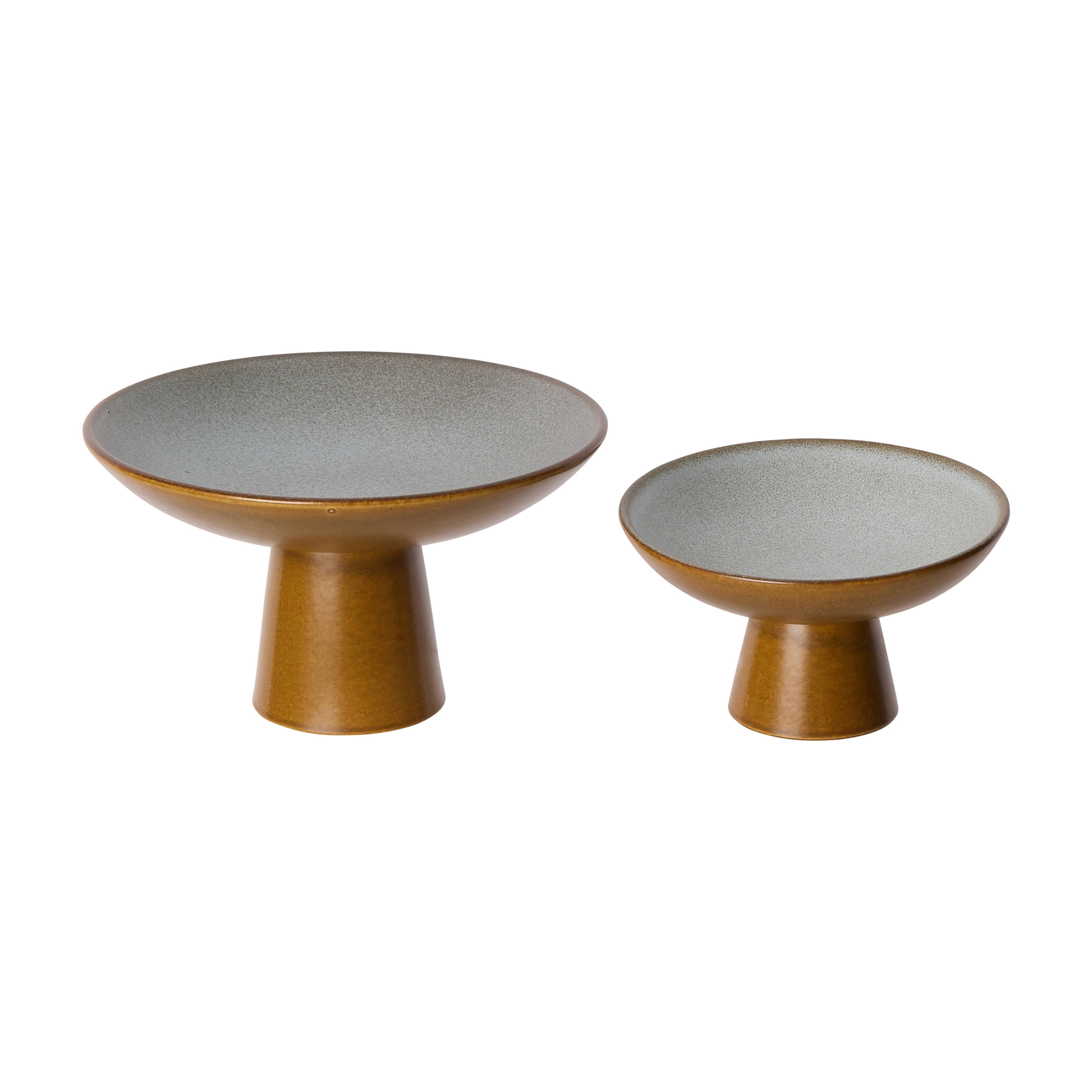 Davis & Waddell Rafe Footed Serving Bowl 21x21x12cm Grey & Brown