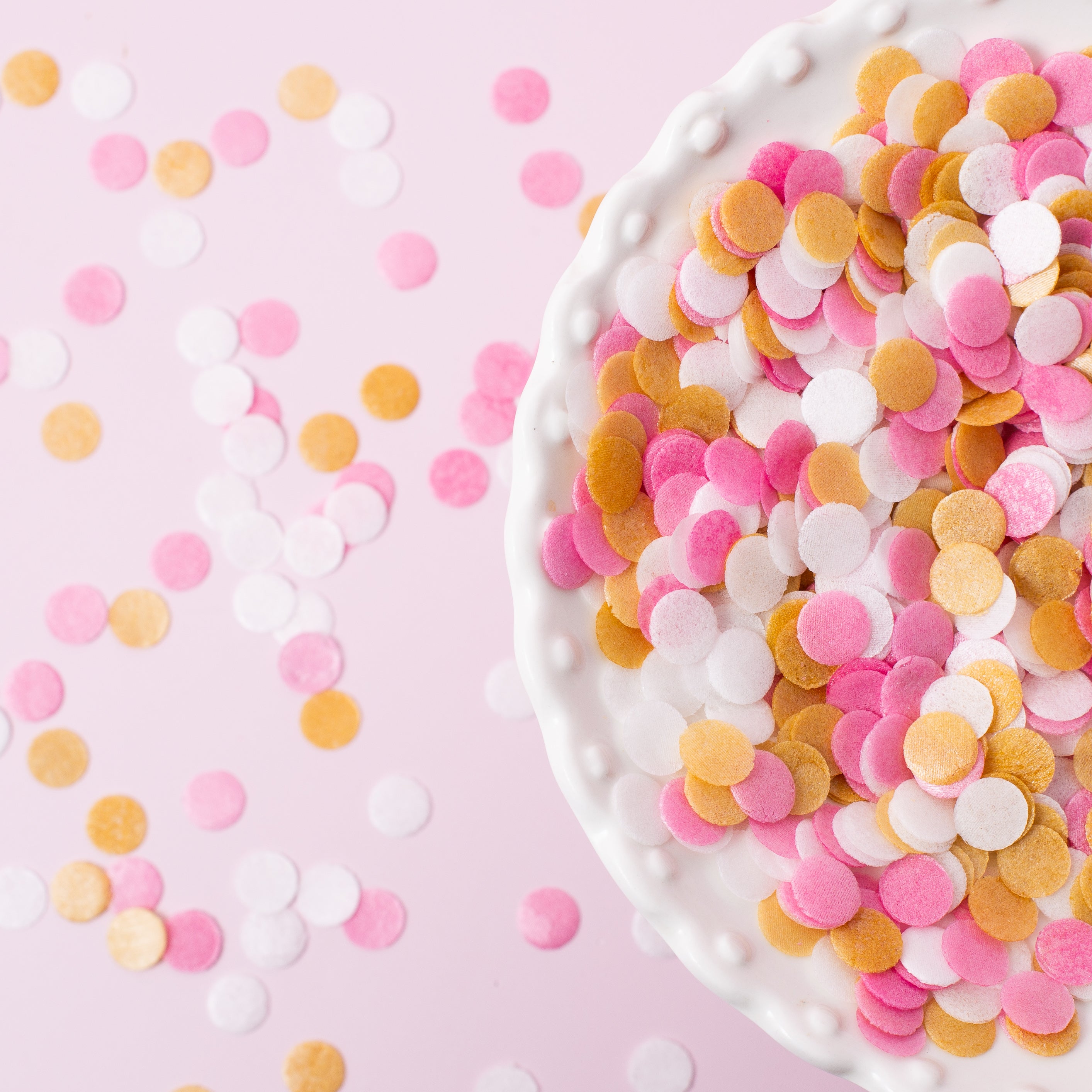 Sprinks Wafer Confetti Decorations Pink & White & Gold 9g