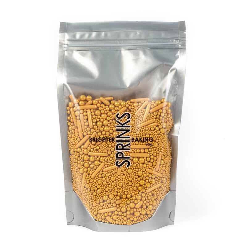 Sprinks Bubble & Bounce Matte Gold Sprinkles 500g
