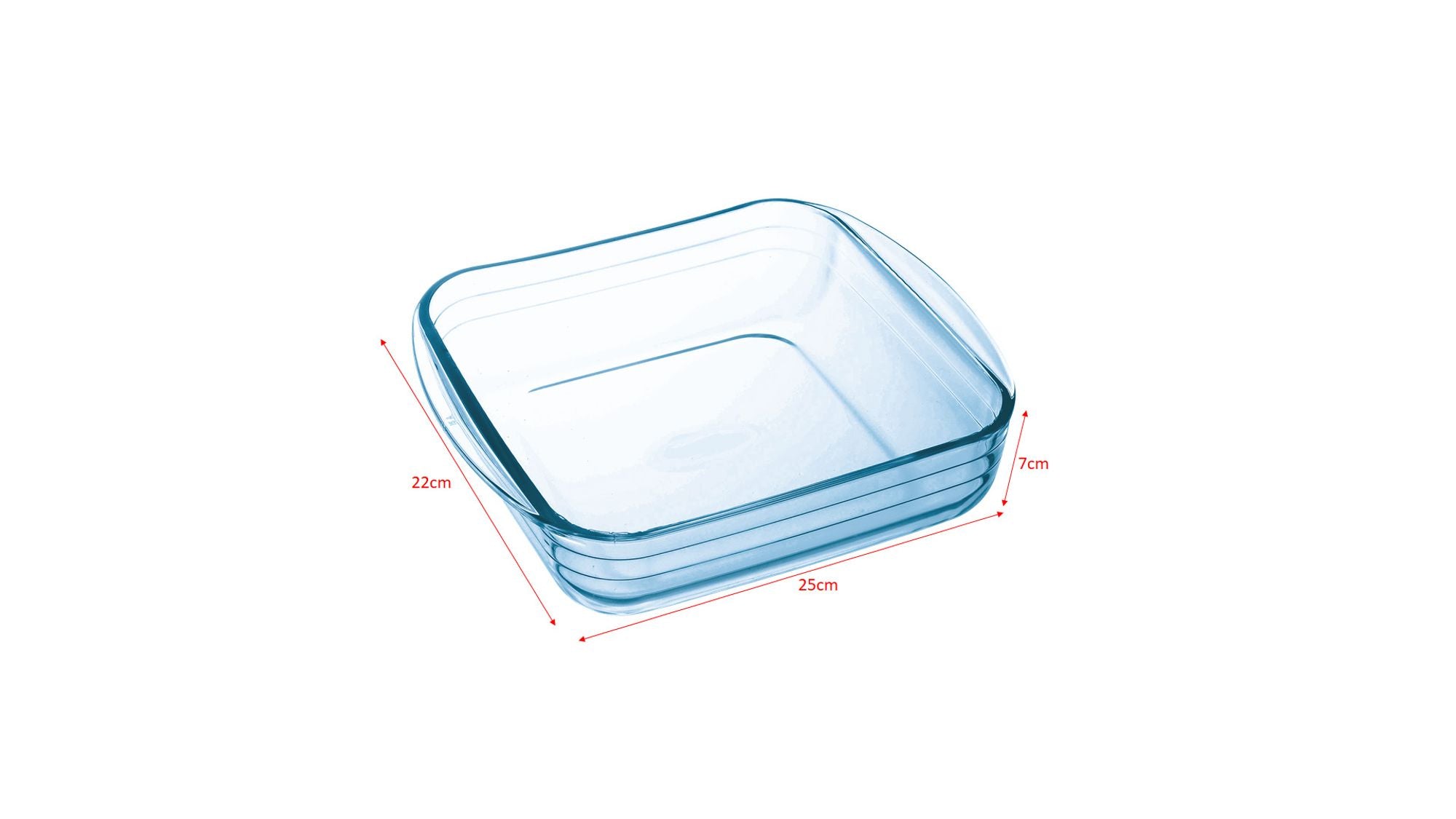 O'Cuisine Glass Square Roaster 25 x 22 x 7cm - 2.5L