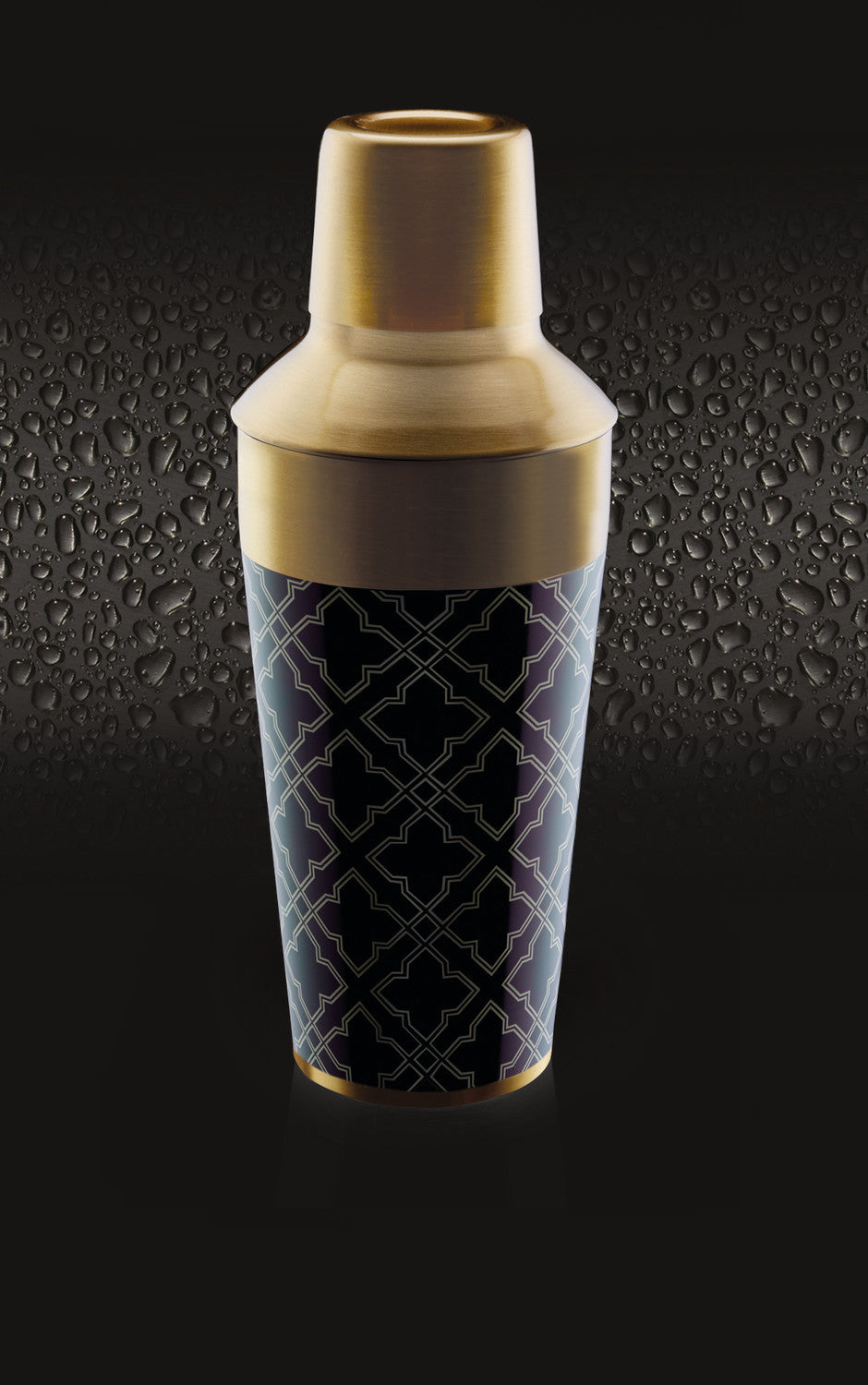 BarCraft Art Deco Brass Finish 650ml Cocktail Shaker