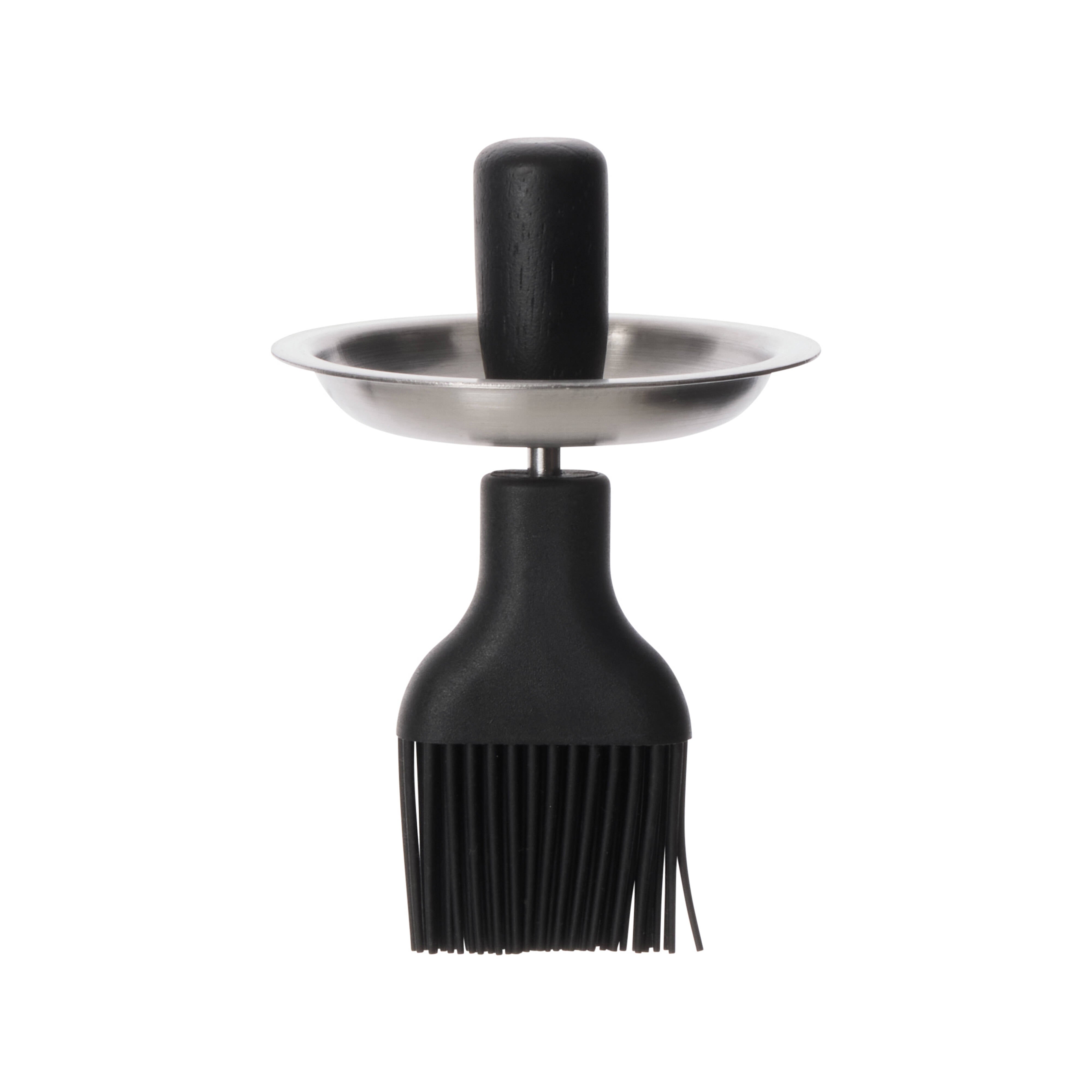 Davis & Waddell Ryder Basting Pot & Brush Set Chrome & Black