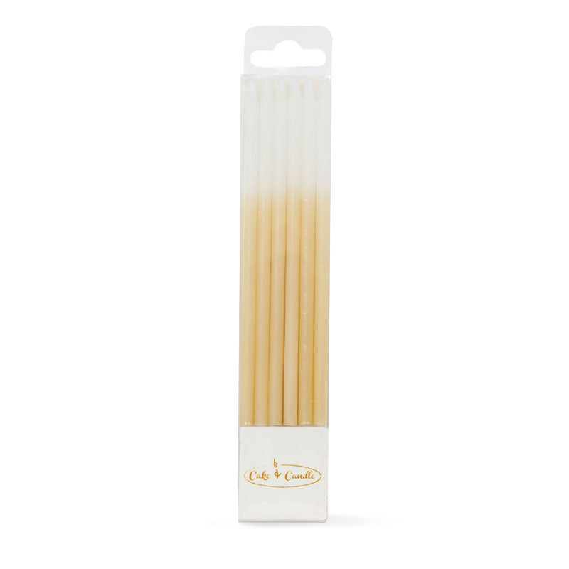 Cake & Candle Ombre Cake Candles Gold 12 Pack