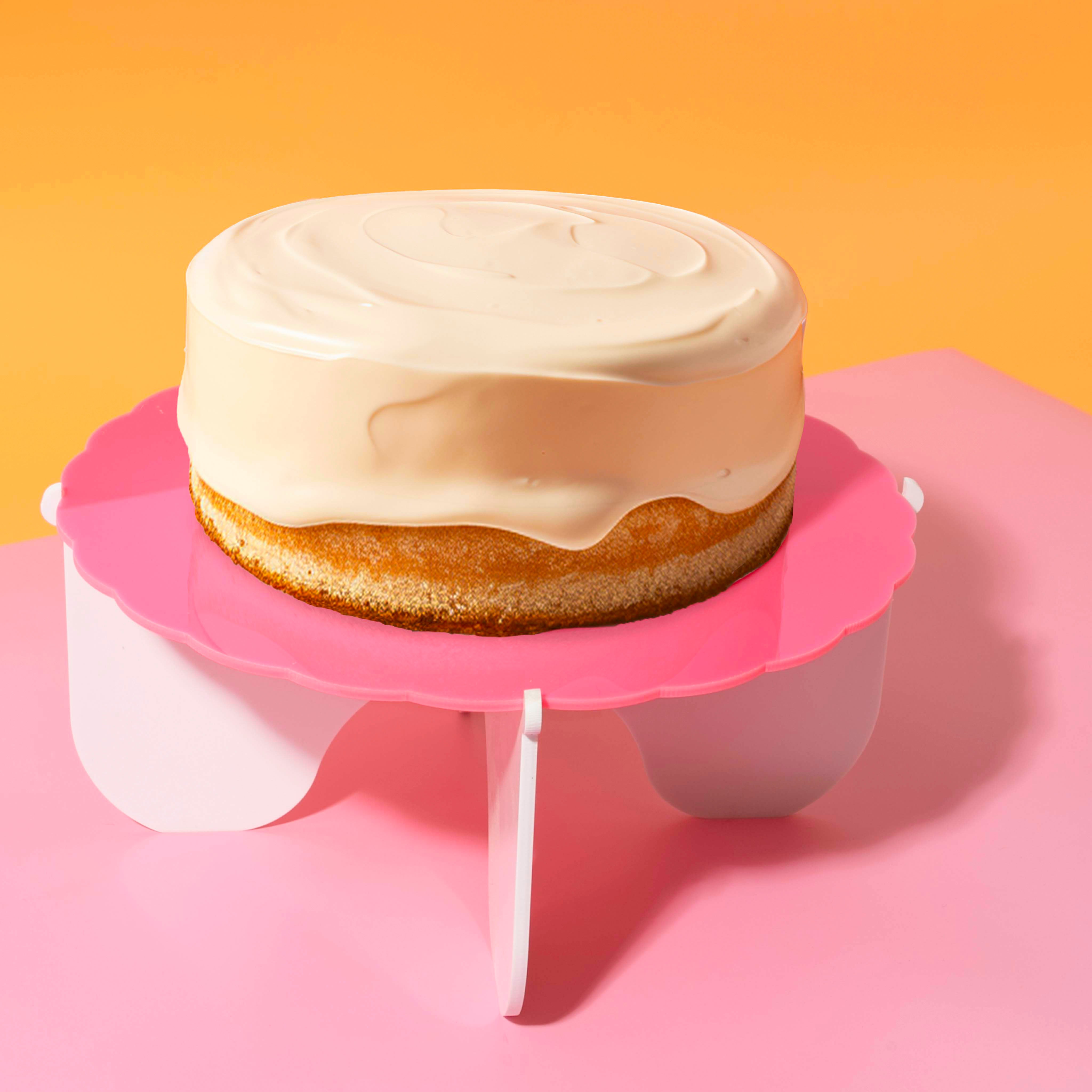 Cake & Candle Plateau Gateau Cake Stand Pink & White 3 Piece