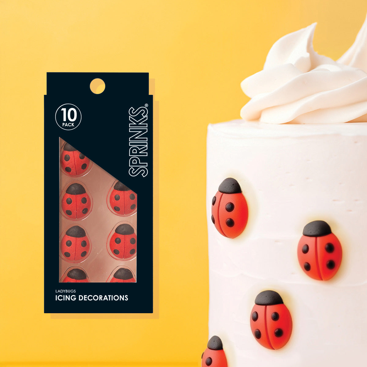 Sprinks Icing Decorations Ladybugs 10 Piece