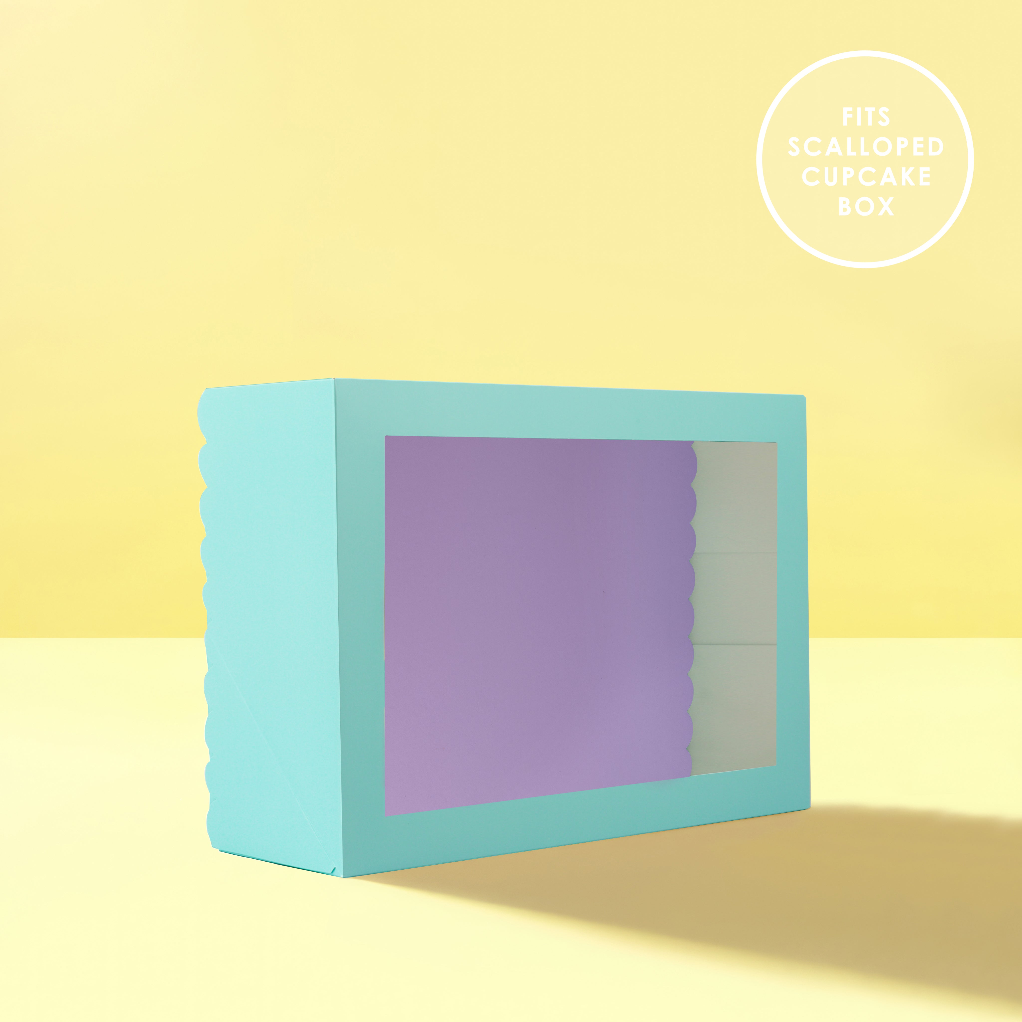 Papyrus Dual-Colour Scalloped Cake Board Rectangle Blue & Lilac