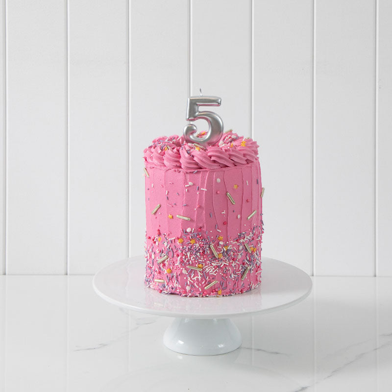 Cake & Candle Candle Number 5 Silver