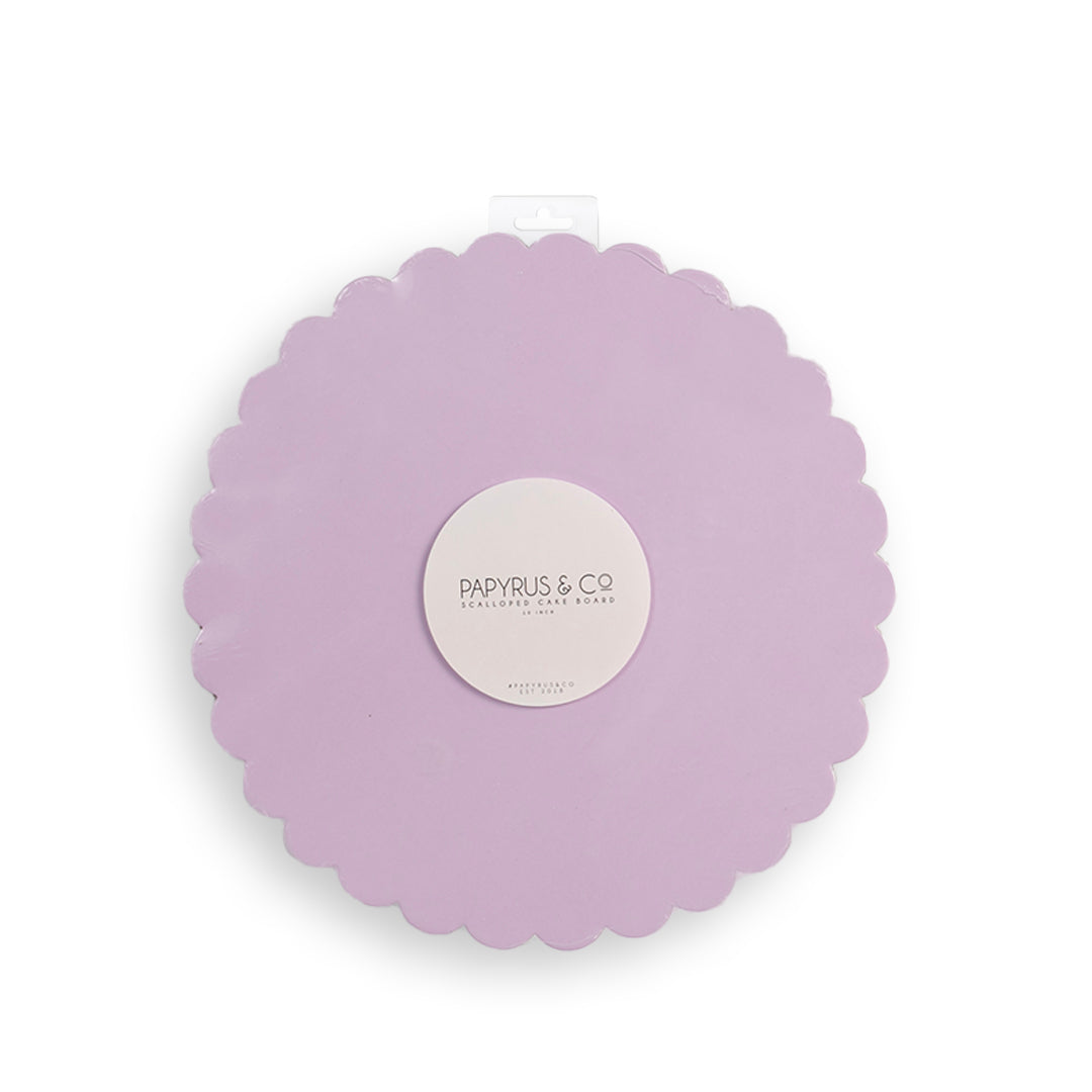 Papyrus Cake Board Scalloped Pastel Lilac 10in