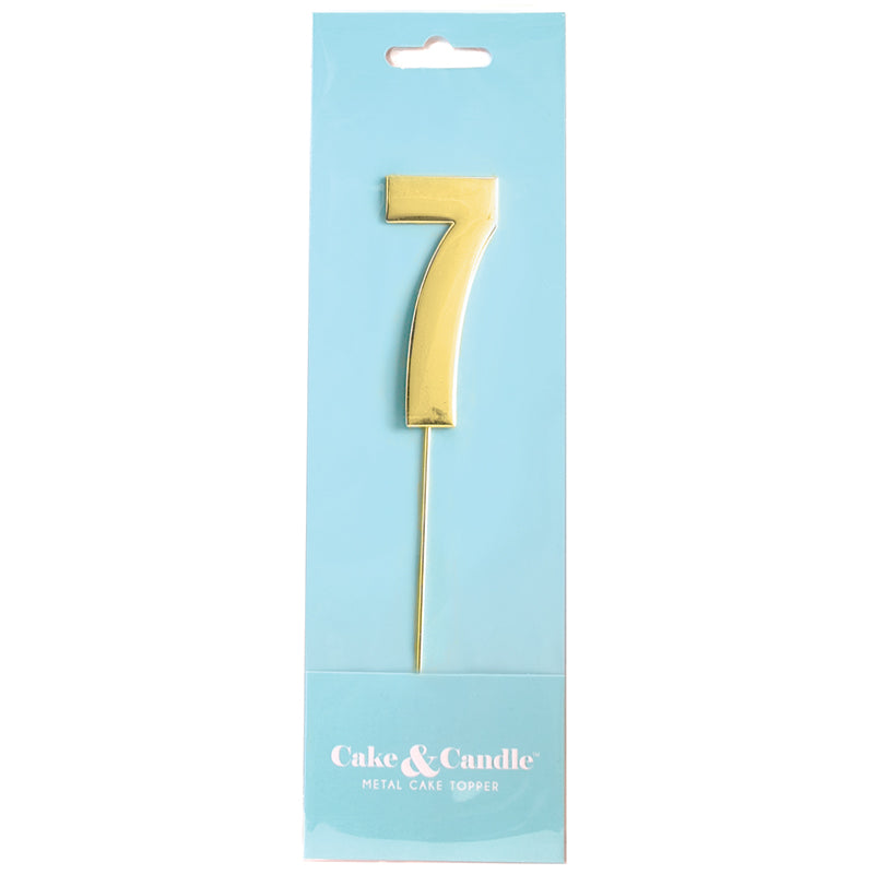 Cake & Candle Bold Cake Topper Number 7 Gold