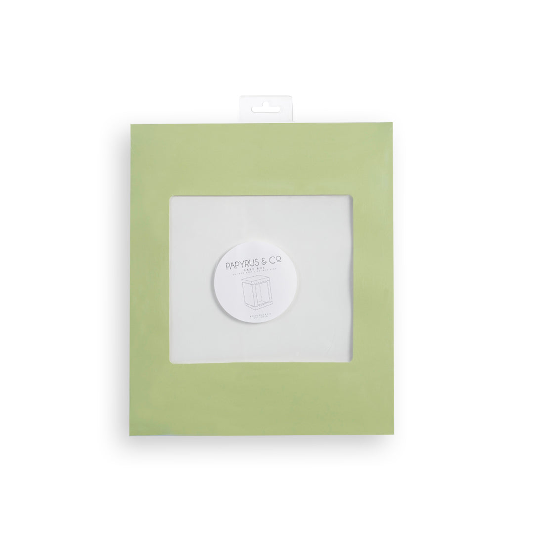 Papyrus Tall Scalloped Cake Box Pastel Green 10 x 10 x 12in
