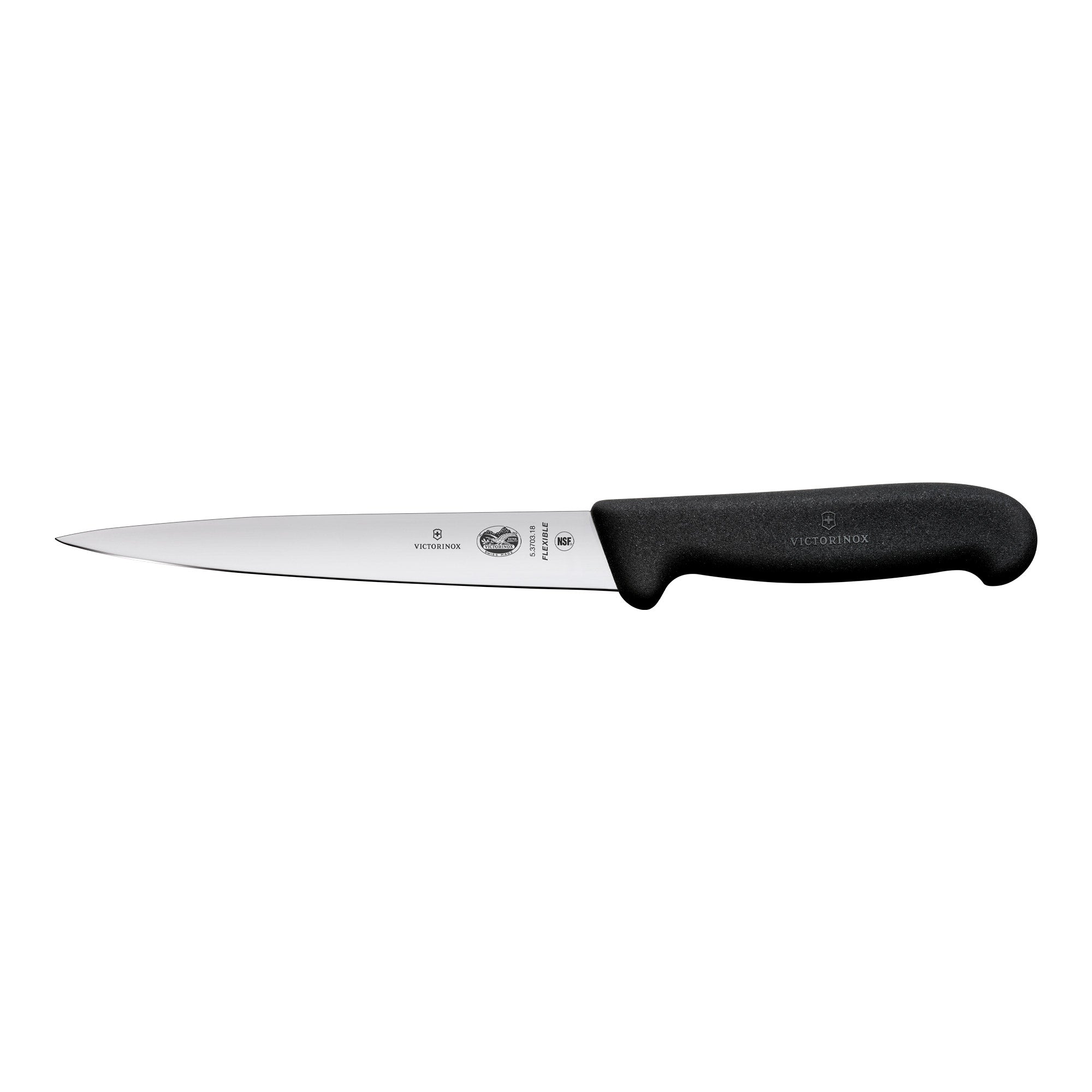 Victorinox Fibrox Filleting Knife, 16cm, Flexible - Black