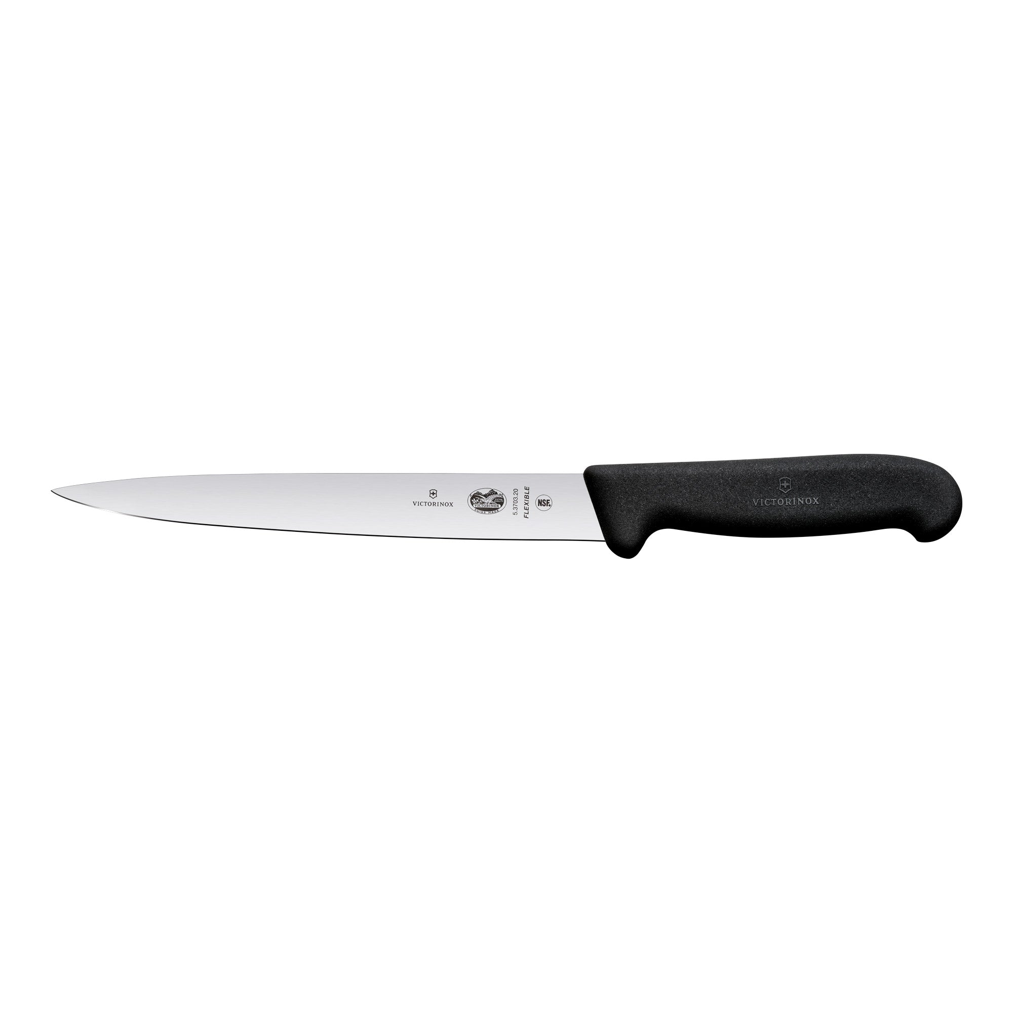 Victorinox Fibrox Filleting Knife, 20cm, Flexible - Black