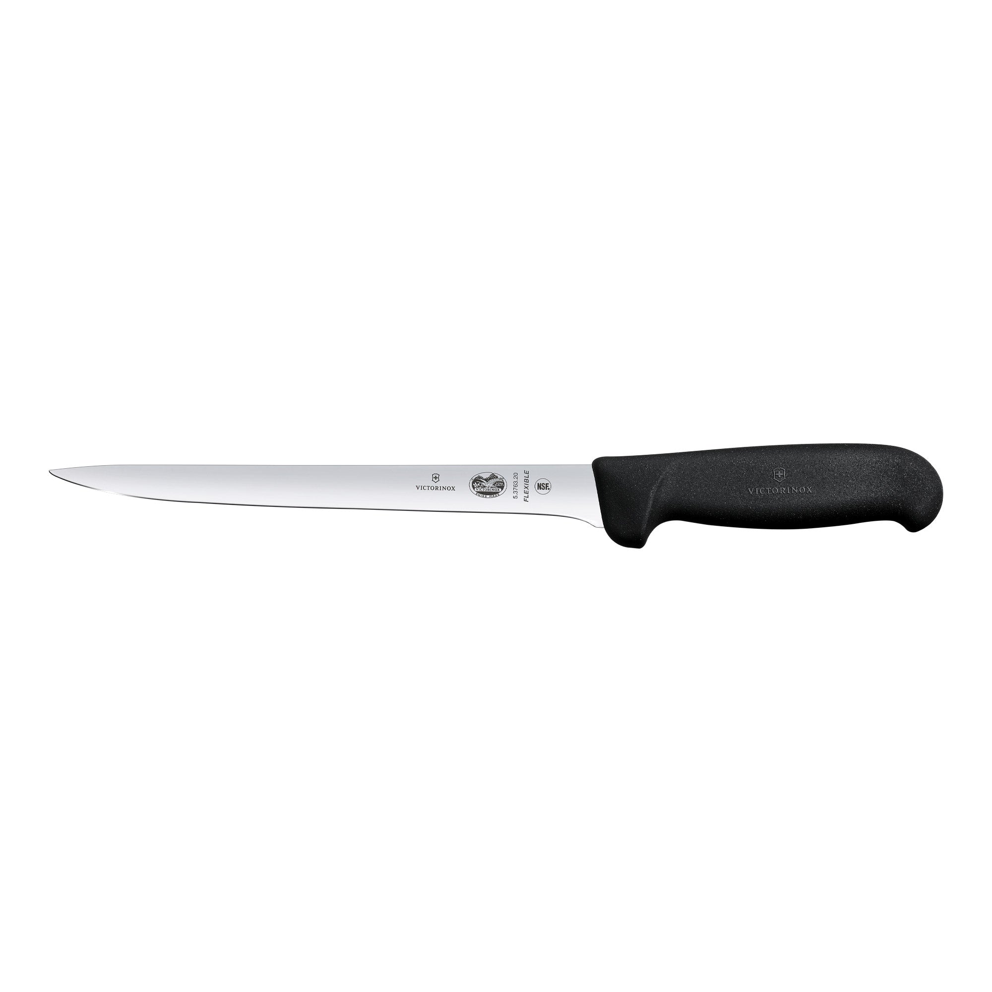 Victorinox Fibrox Filleting Knife, 20cm, Narrow Flexible - Black
