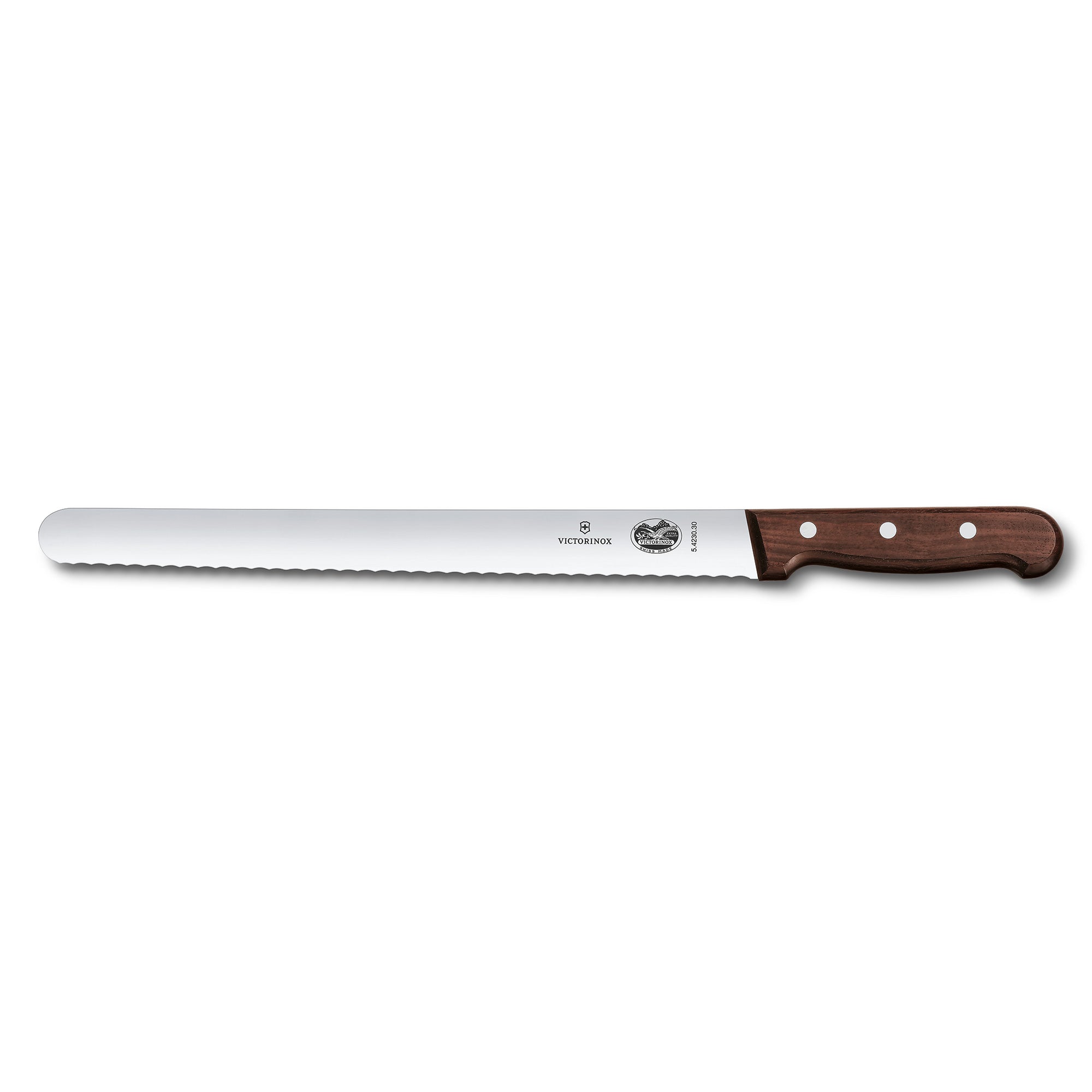 Victorinox Slicing Knife,25cm Round Wavy Edge - Wood