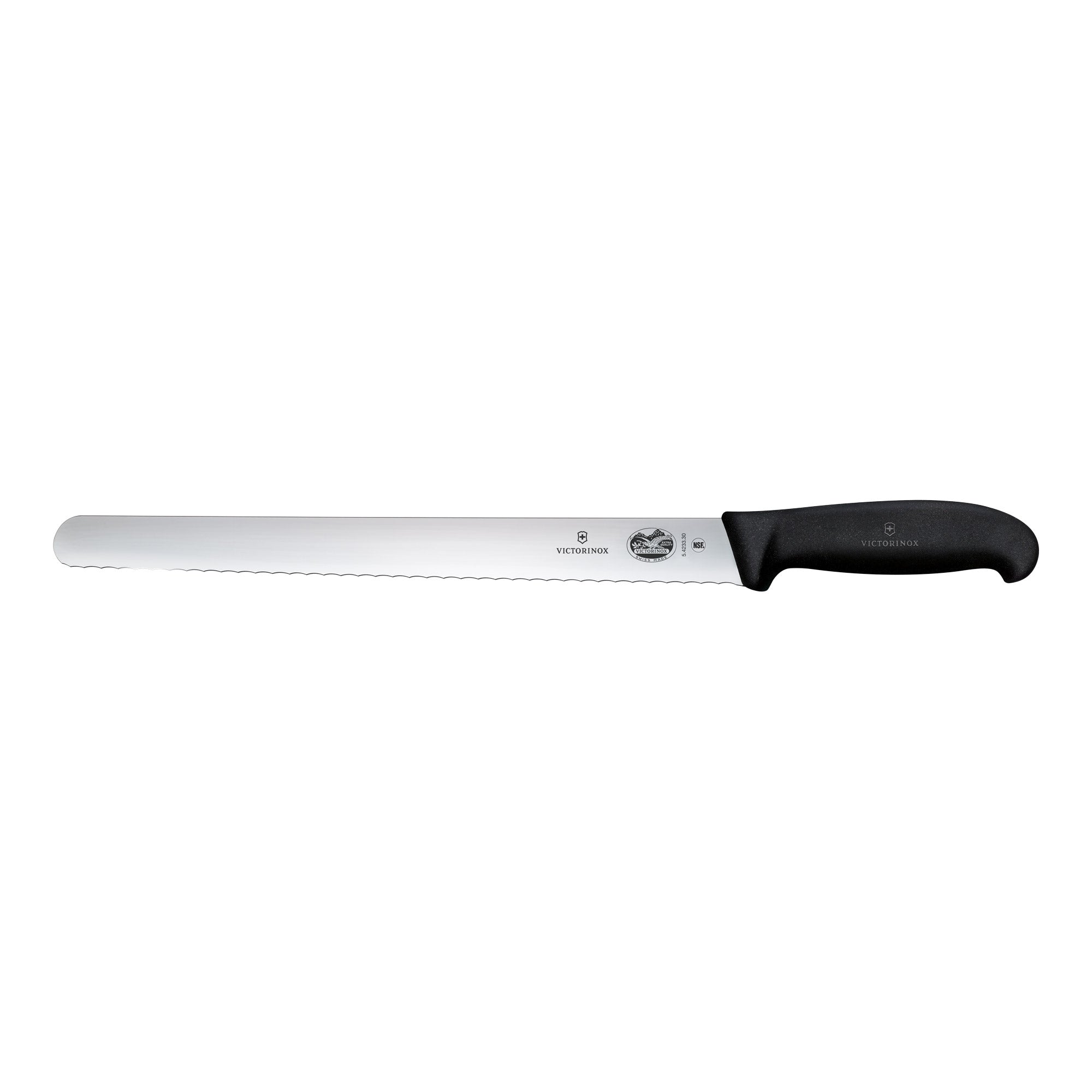 Victorinox Fibrox Slicing Knife, 36cm, Wavy Edge - Black