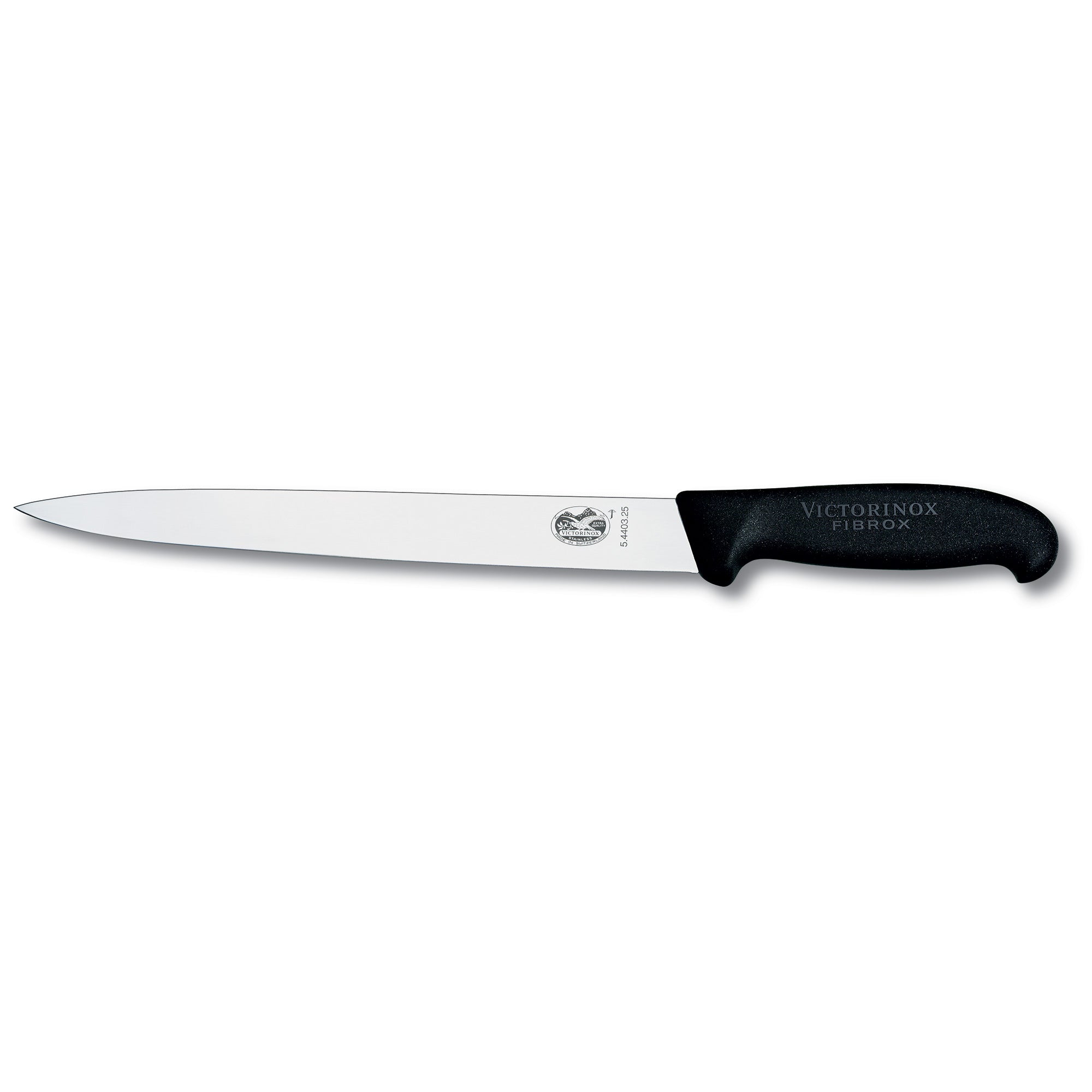 Victorinox Slicing Knife,25cm Pointed Tip Plain Edge,Fibrox - Black