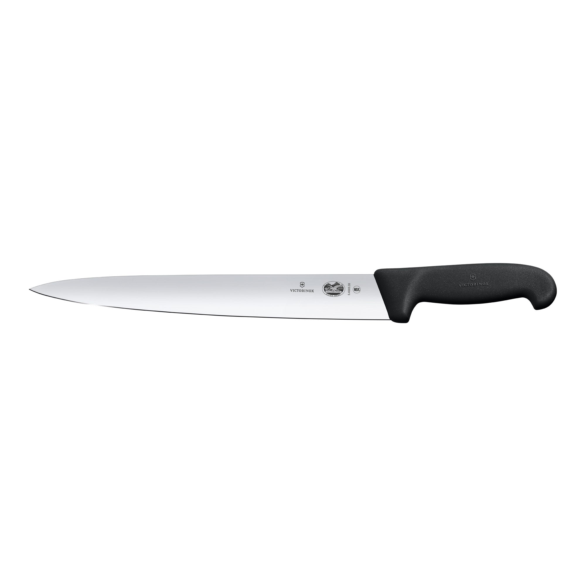 Victorinox Fibrox Slicing Knife, 30cm, Straight Edge / Pointed Tip - Black