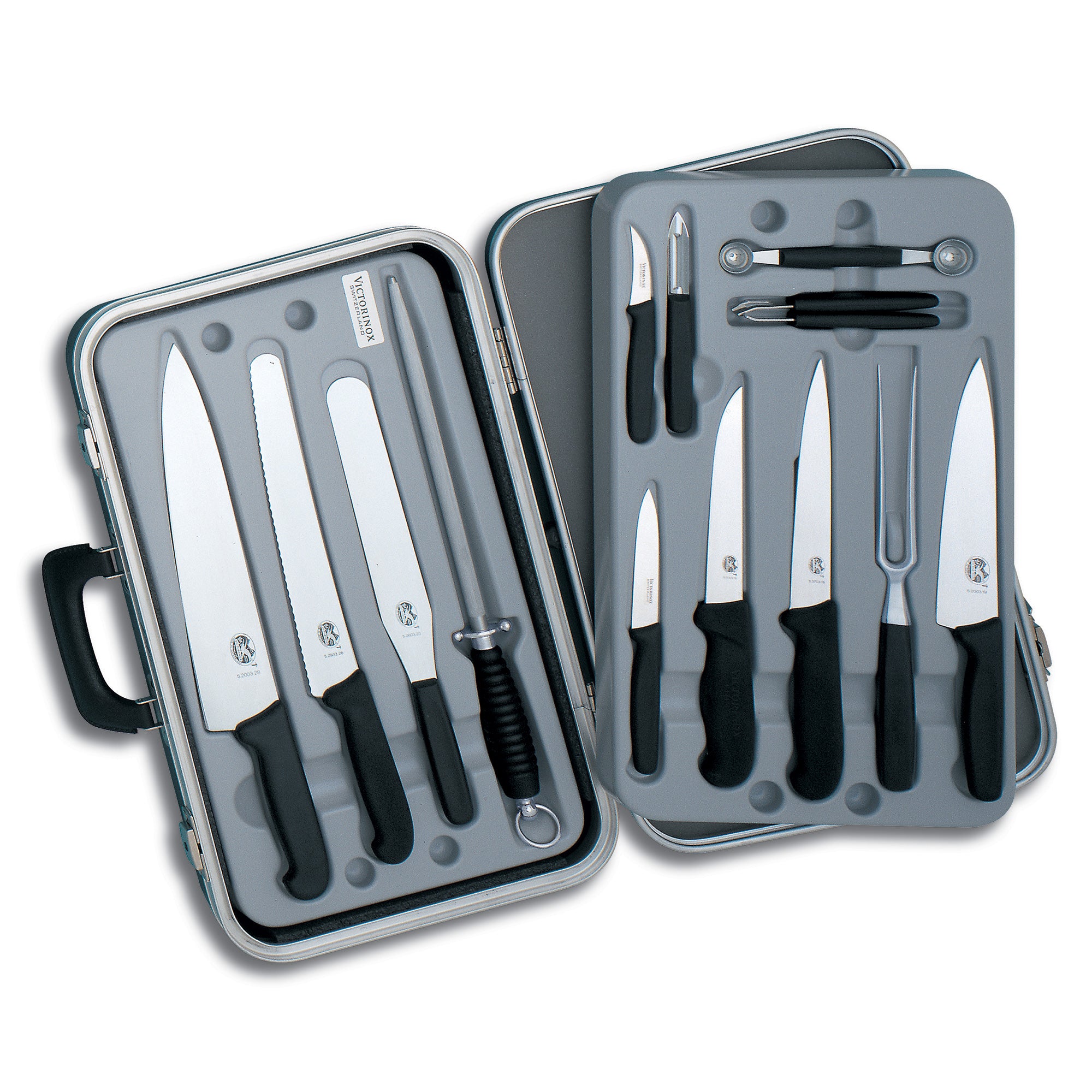 Victorinox Chefs Case,14 pc Nylon and Fibrox Handles - Black