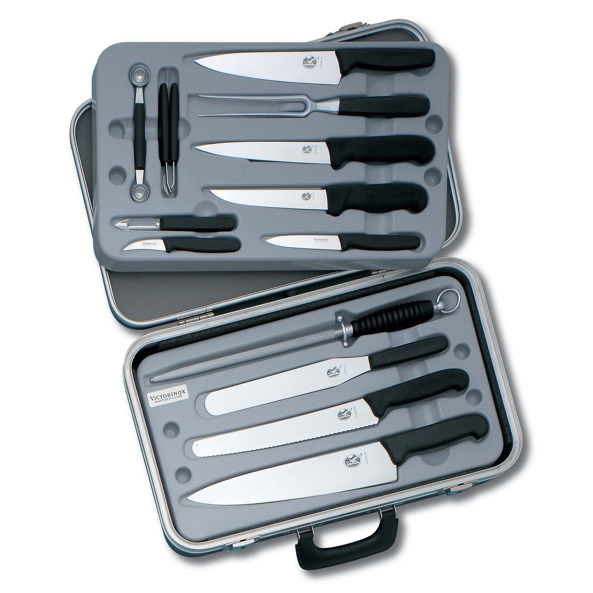 Victorinox Chefs Case,14 pc Nylon and Fibrox Handles - Black