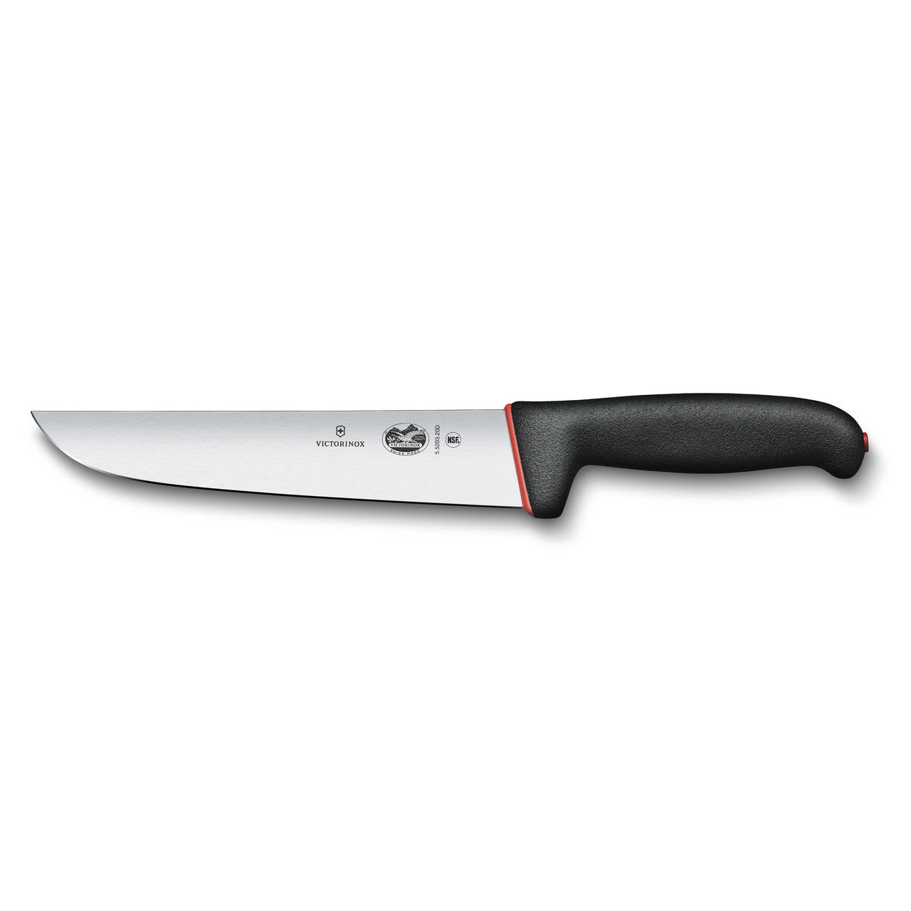 Victorinox Dual Grip Butcher's Knife, 20cm, Straight Edge - Black