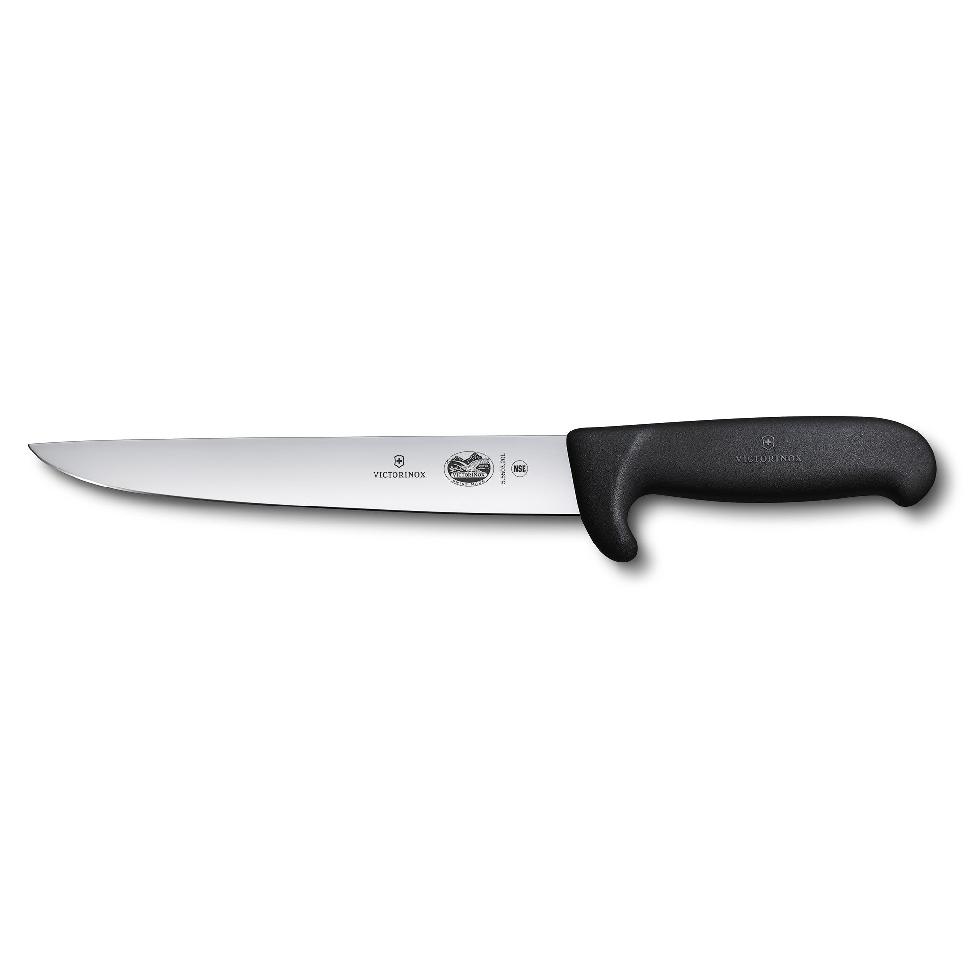 Victorinox Sticking Knife,20cm,Straight Back Blade,Safety Nose,Fibrox Black