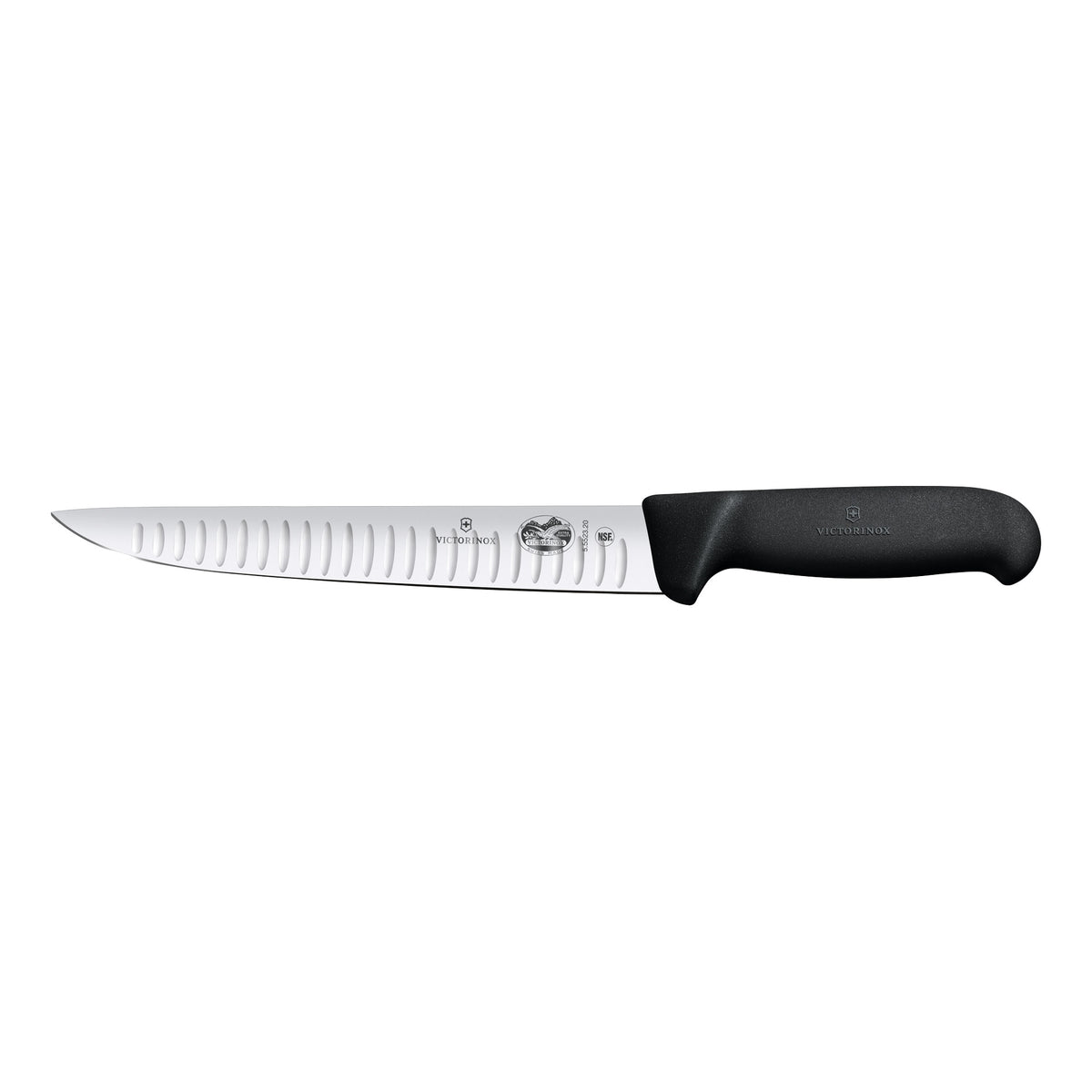 Victorinox Fibrox Sticking Knife Straight Back Fluted Blade 20cm