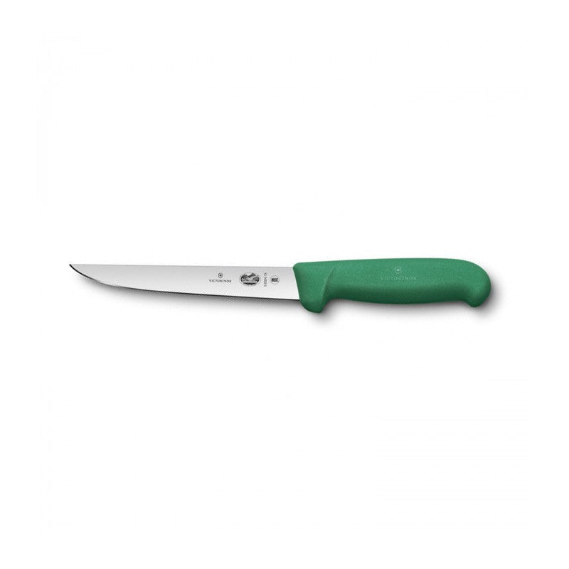 Victorinox Fibrox Boning Knife, 15cm, Straight Wide Blade - Green