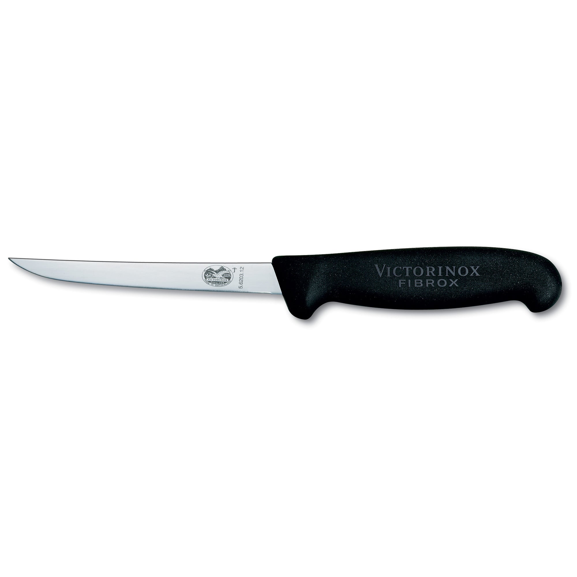 Victorinox Boning Knife,12cm Straight,Ext Narrow,Fibrox - Black