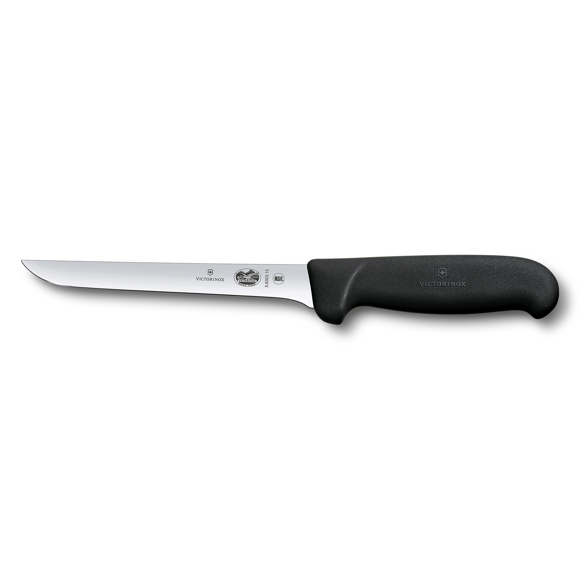 Victorinox Boning Knife,12cm Straight,,Wide Blade,Fibrox - Black