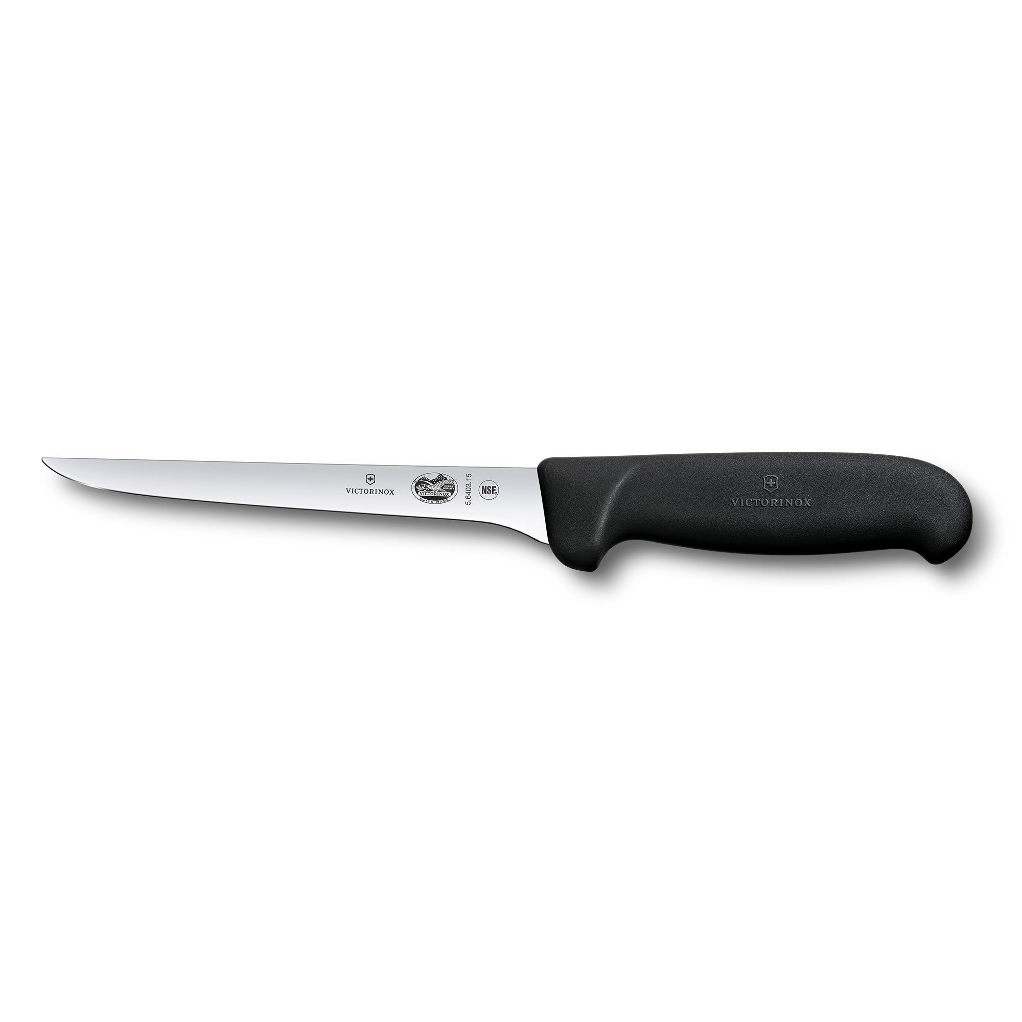 Victorinox Boning Knife,12cm Straight,Narrow Flexible Blade,Fibrox Black
