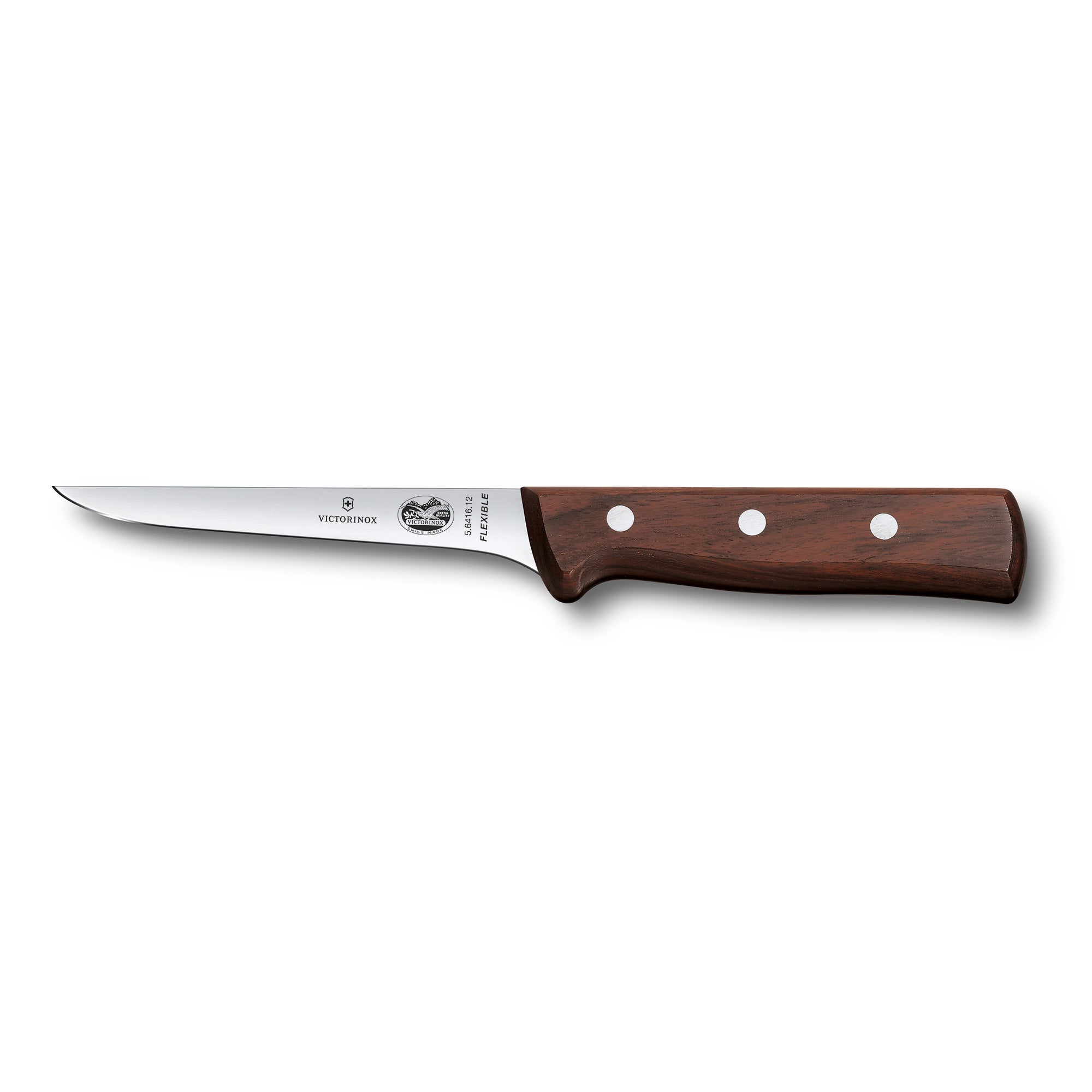 Victorinox Boning Knife,12cm Straight,Narrow Flexible Blade,American Handle - Wood