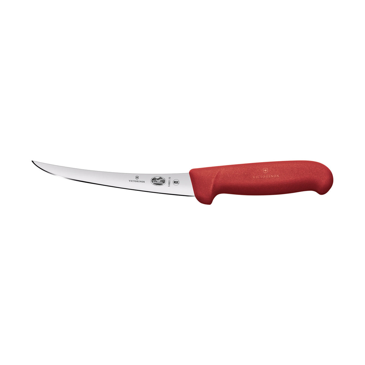 Victorinox Fibrox Boning Knife Curved Narrow Blade 15cm (Red)