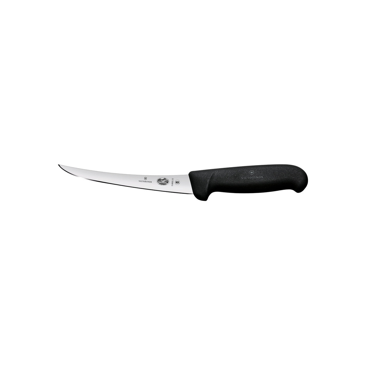Victorinox Fibrox Boning Knife, 12cm, Curved - Black
