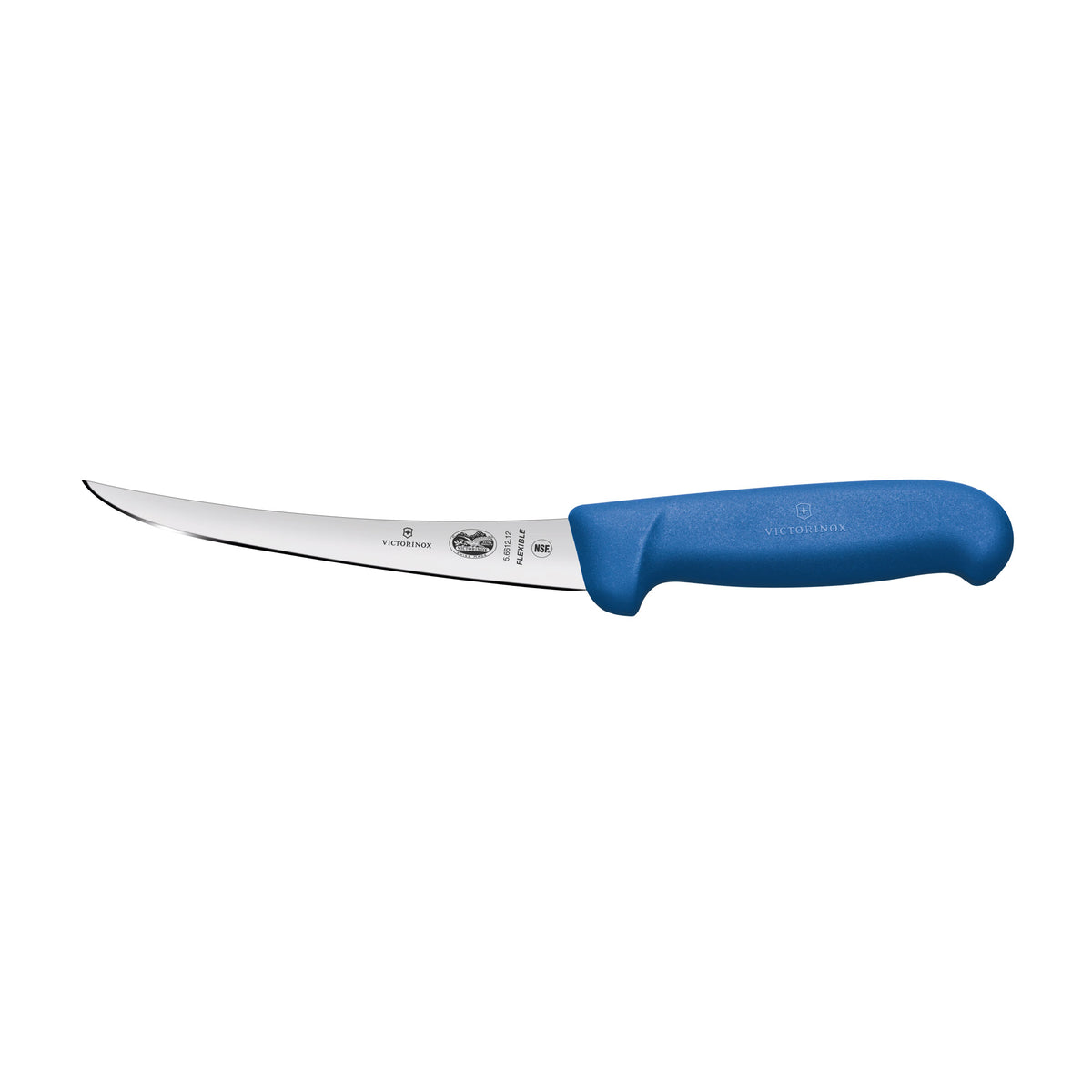 Victorinox Fibrox Boning Knife Curved Narrow Flexible Blade 12cm (Blue)