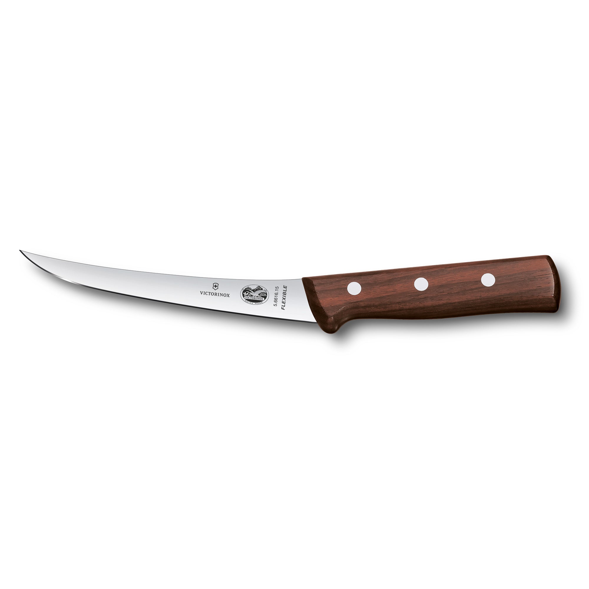 Victorinox Boning Knife, 15cm Curved, Flexible Narrow Blade, American Handle - Wood