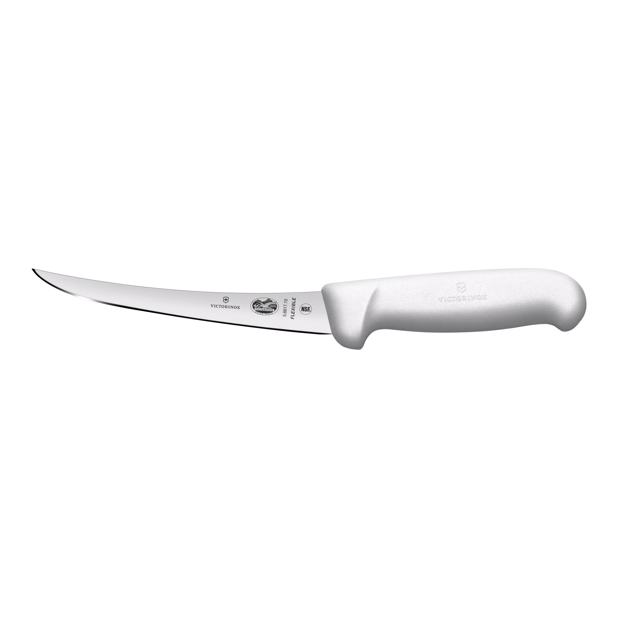 Victorinox Boning Knife,15cm Curved,Flexible Narrow Blade,Fibrox - White