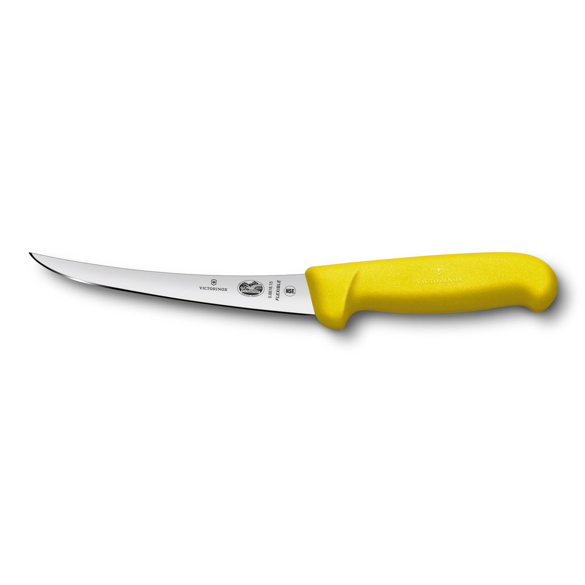 Victorinox Fibrox Boning Knife Curved Narrow Flexible Blade 15cm (Yellow)