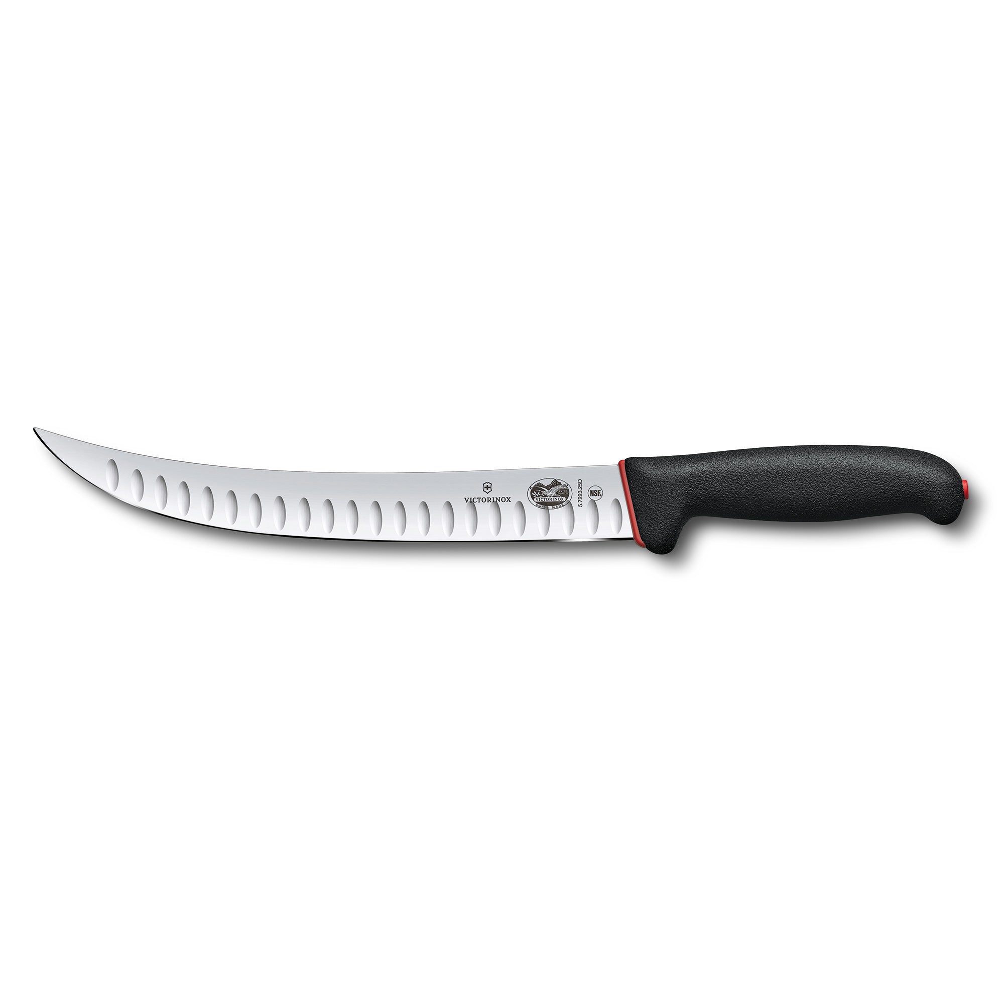 Victorinox Slaughter Knife, 20cm, Curved Narrow Blade ,Fluted, Fibrox - Dual Grip