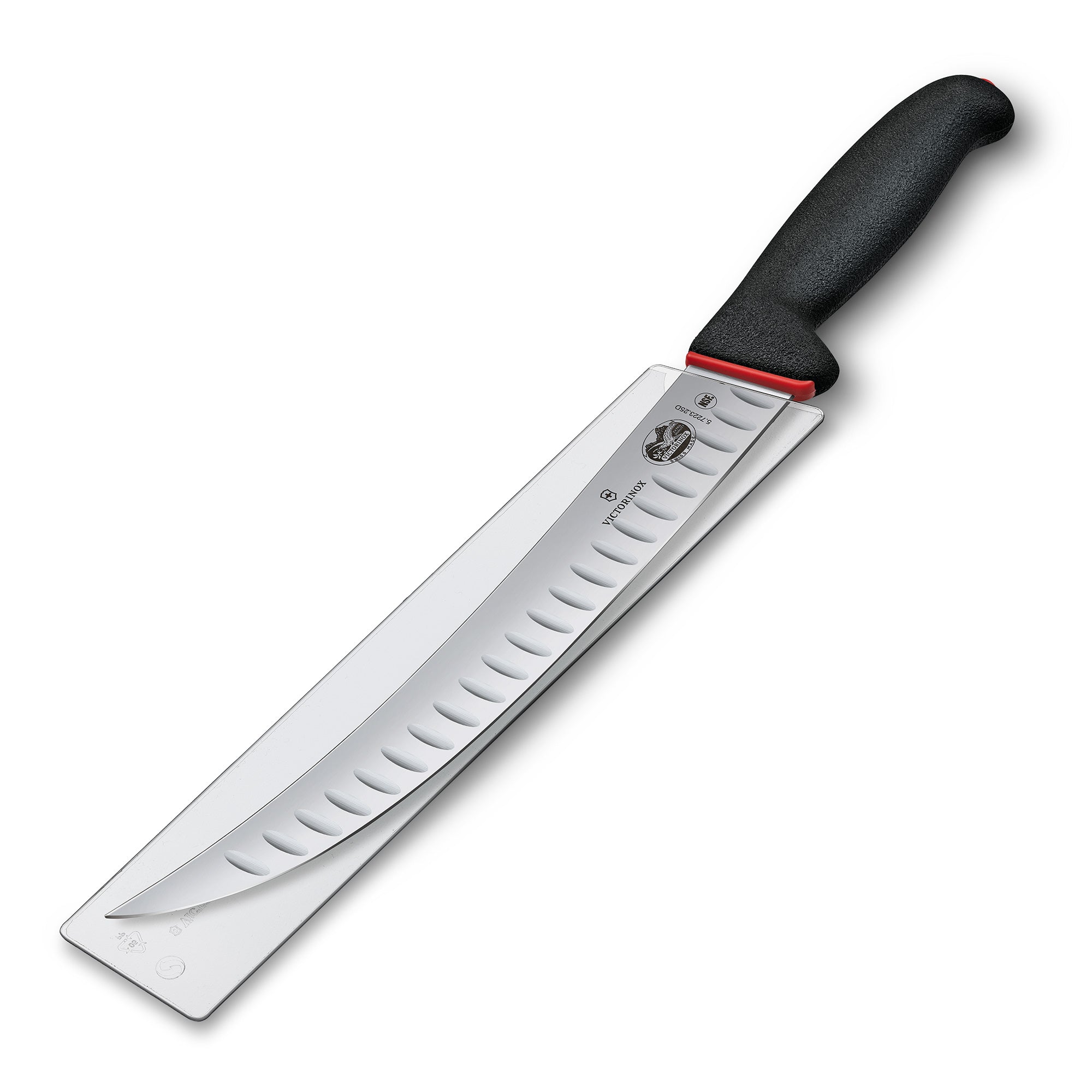 Victorinox Slaughter Knife, 25cm, Curved Narrow Blade ,Fluted, Fibrox - Dual Grip