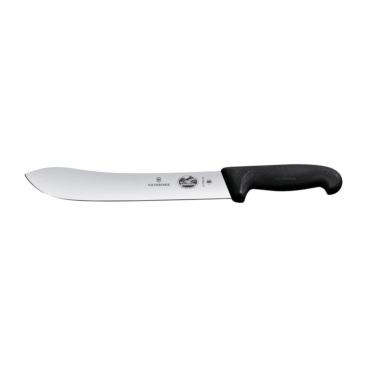 Victorinox Fibrox Butcher's Knife Wide Tip Blade 25cm (Black)