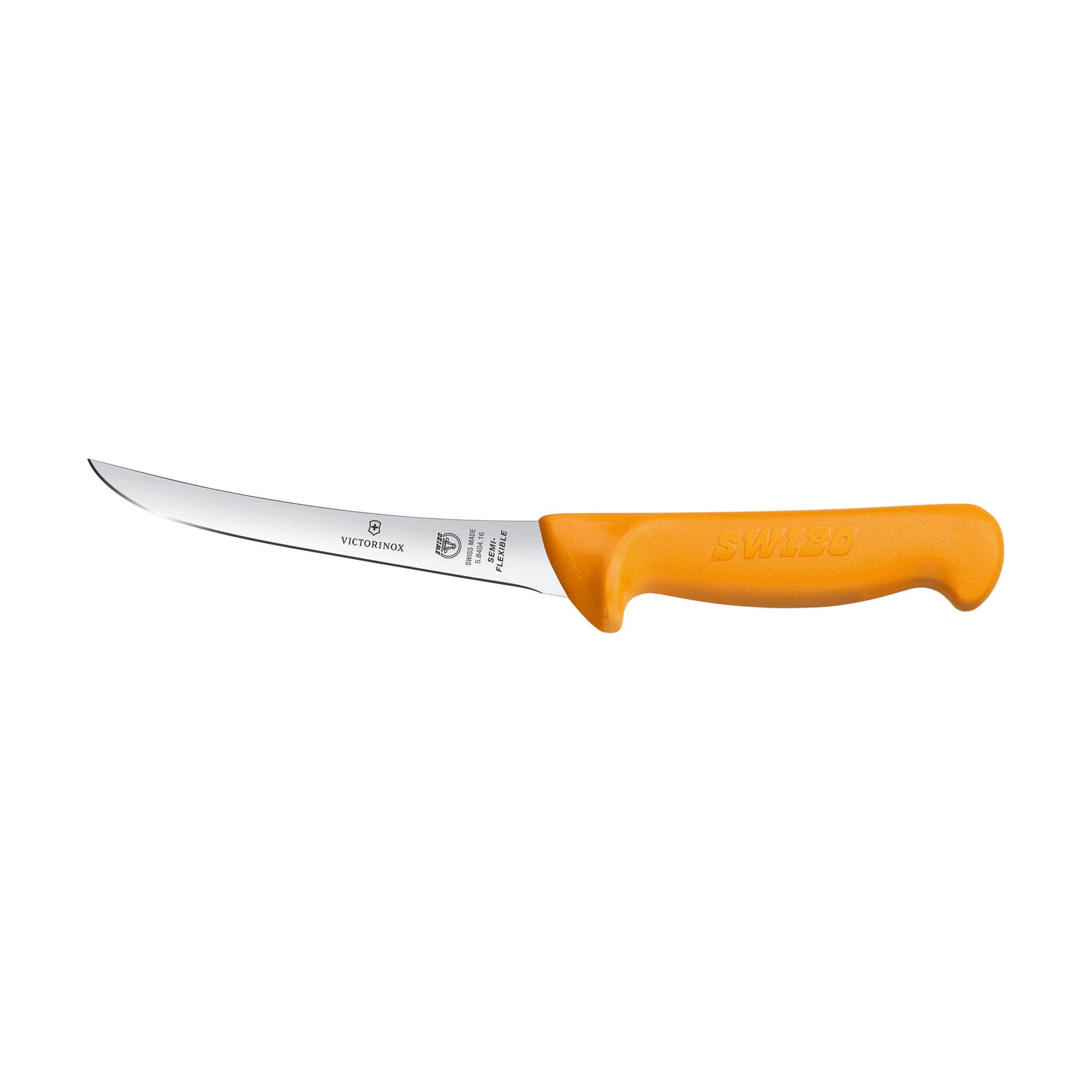 Victorinox Swibo Boning Knife,13cm Curved Narrow Blade,Semi Flexible - Yellow