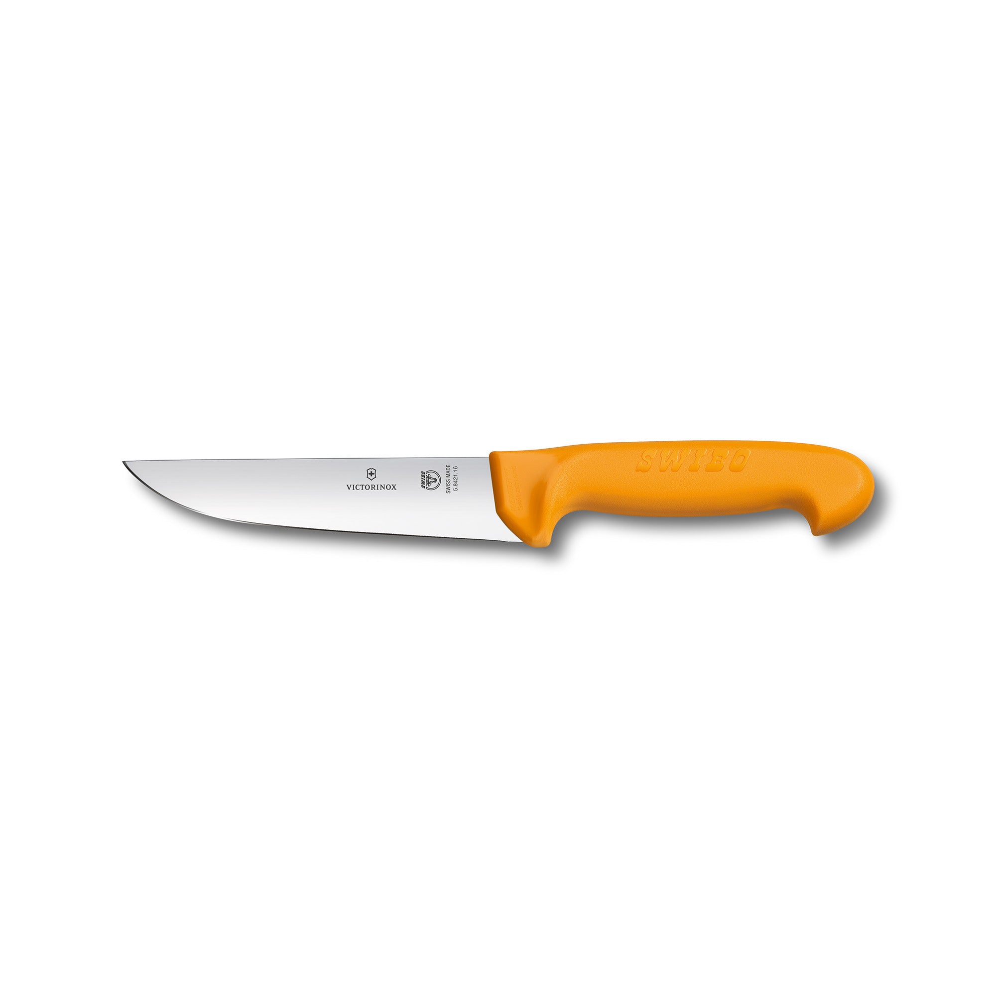 Victorinox Swibo Butchers Knife,16cm Straight Back Blade - Yellow