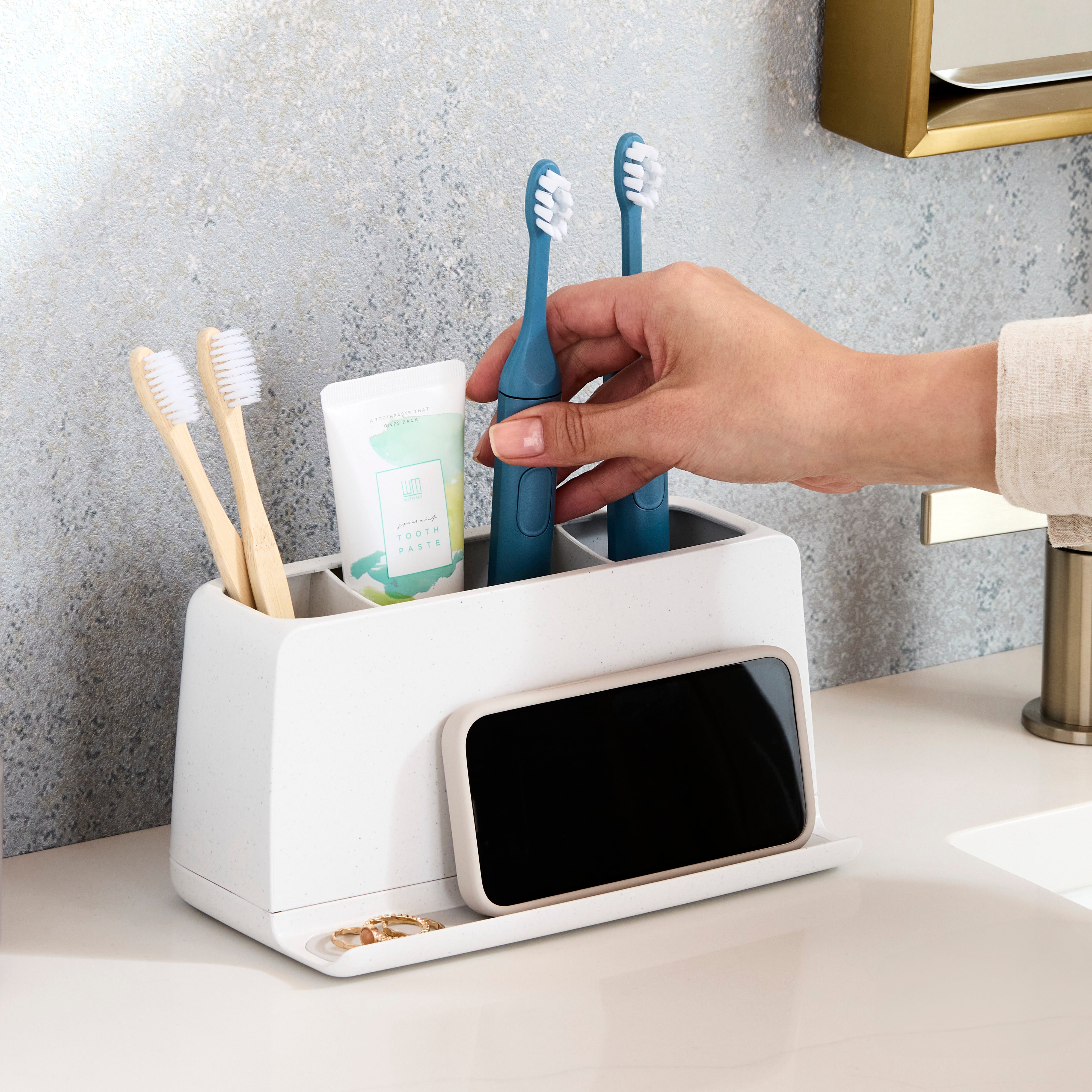 YouCopia The Ledge™ Toothbrush Holder 3-Slot