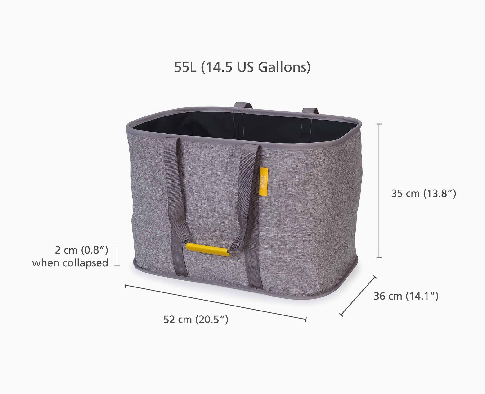 Joseph Joseph Hold-All Max Large Collapsible 55L Laundry Basket - Grey