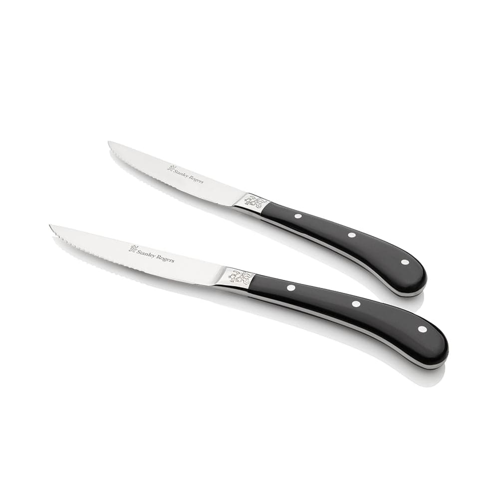 Stanley Rogers Pistol Grip Artisan Steak Knife Set 4 Piece - Black