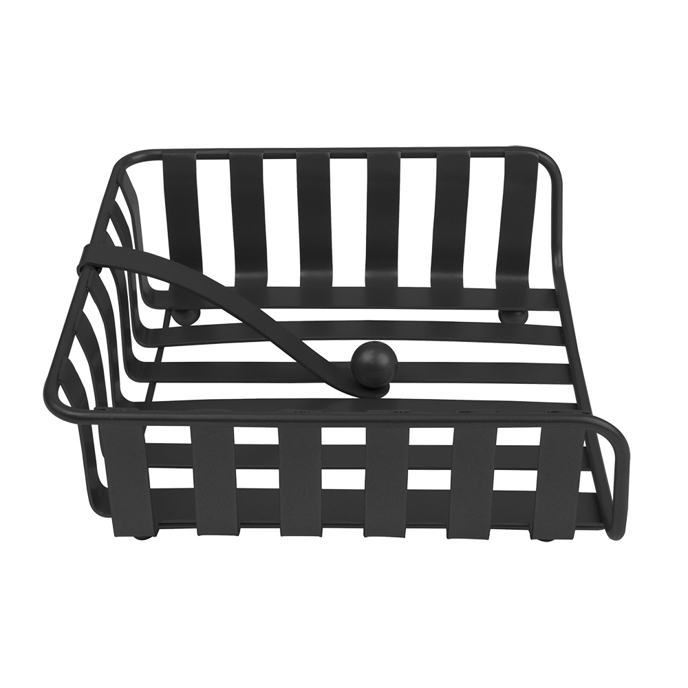 Spectrum Striped Weighted Napkin Holder – Black