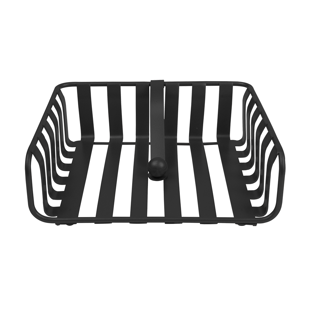 Spectrum Striped Weighted Napkin Holder – Black