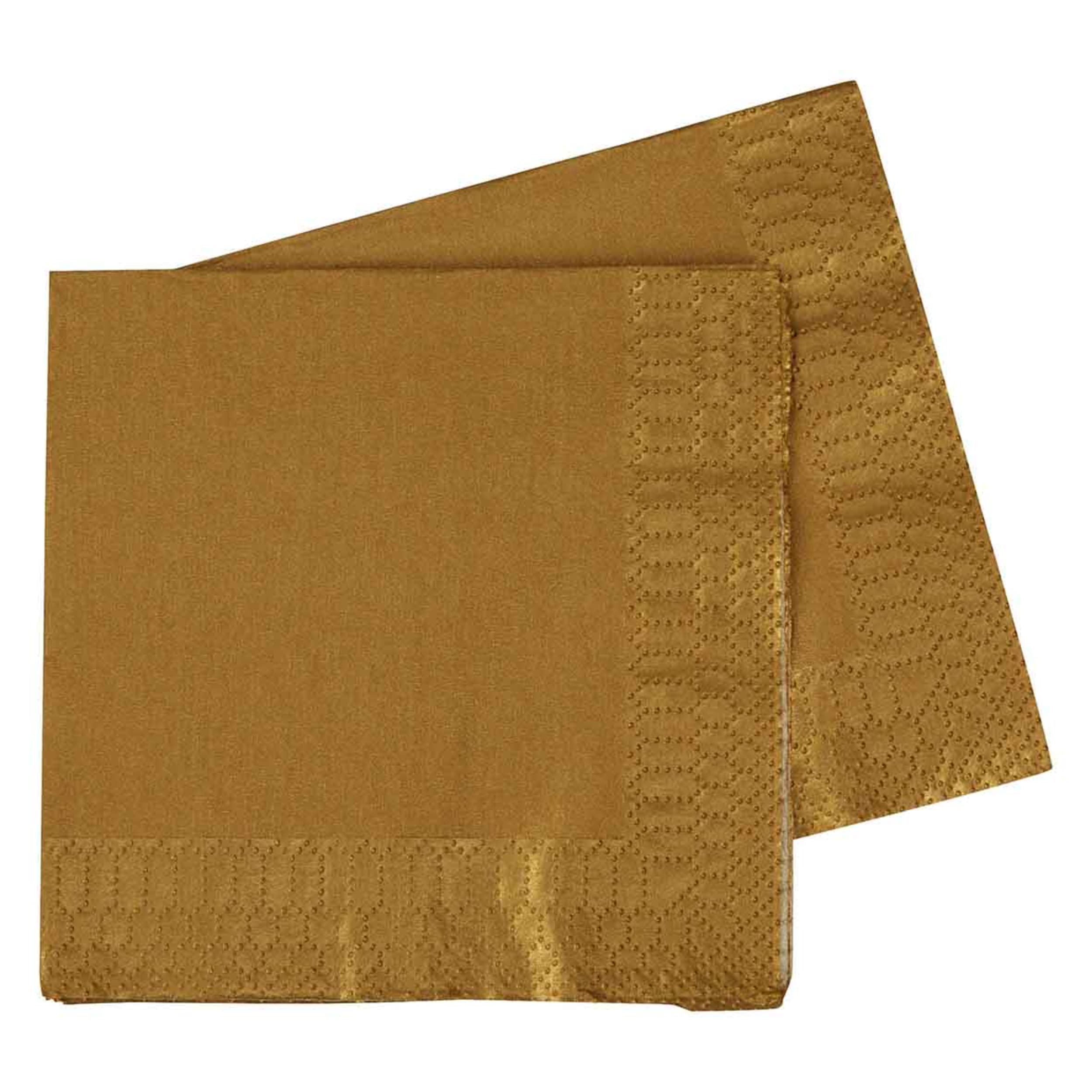 FiveStar Cocktail Napkin 25cm Metallic Gold (40 Pack)