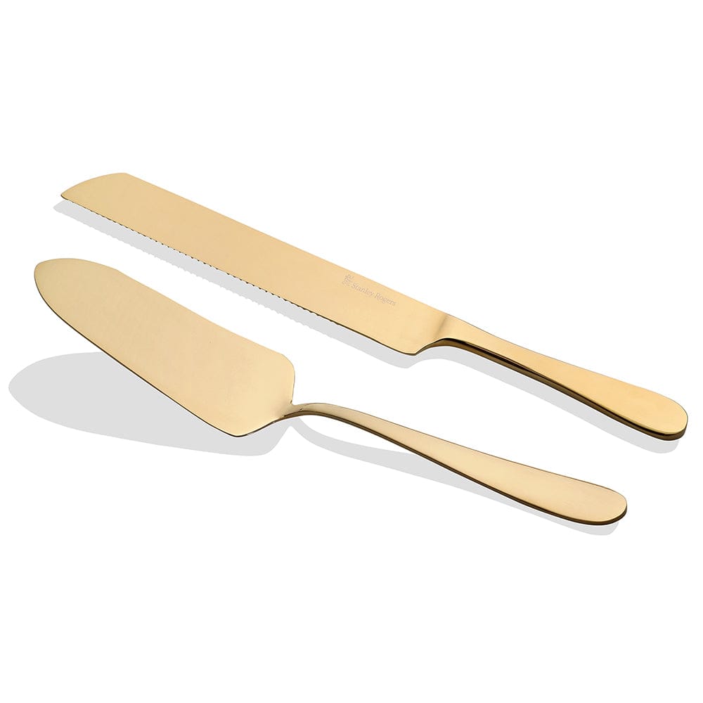 Stanley Rogers Albany Gold Cake Knife & Server 2 Piece Set