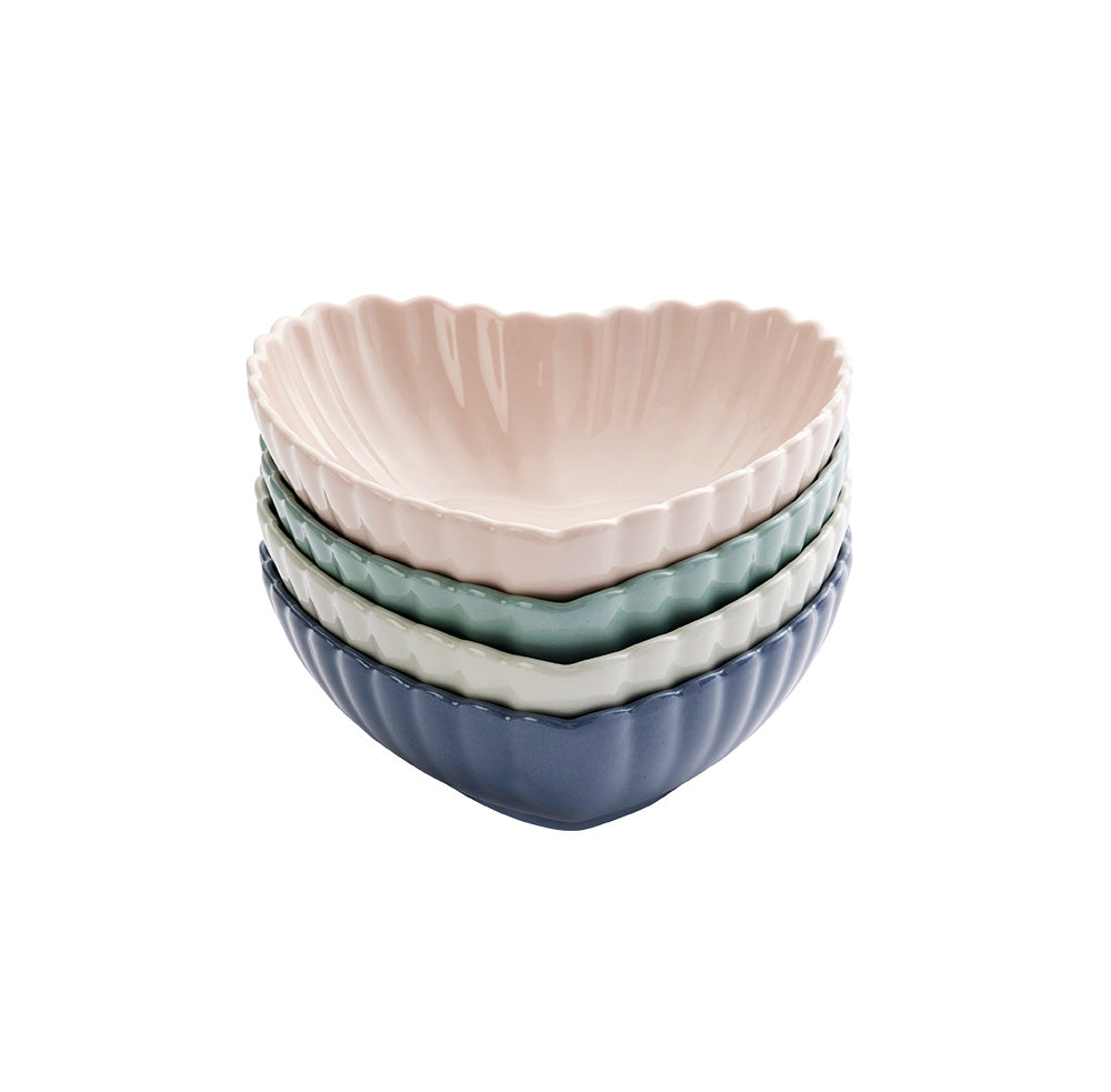 Wiltshire Petite Petal Heart Bowls 14.5cm x 15.5cm x 5cm 4 Piece Set